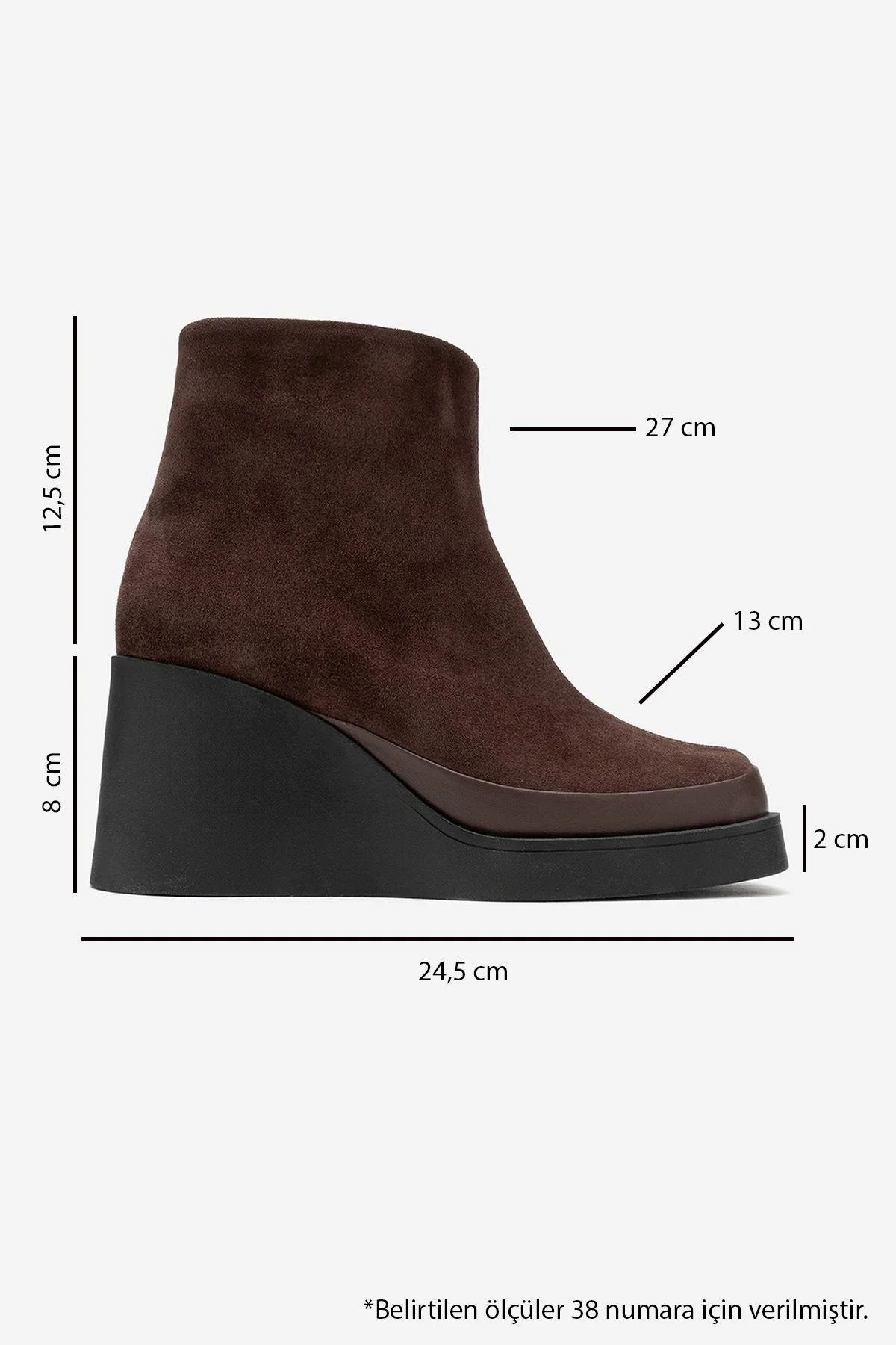Livia - Brown Genuine Leather Wedge Platform Ankle Boot (Women) - Image 6