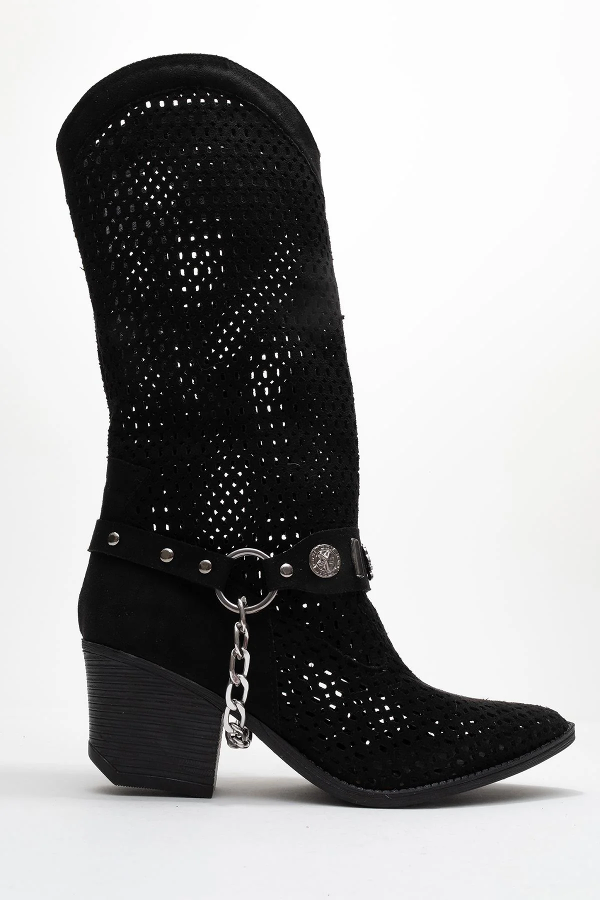 Liza Black Block Heel Western Boot (Women) - Image 10