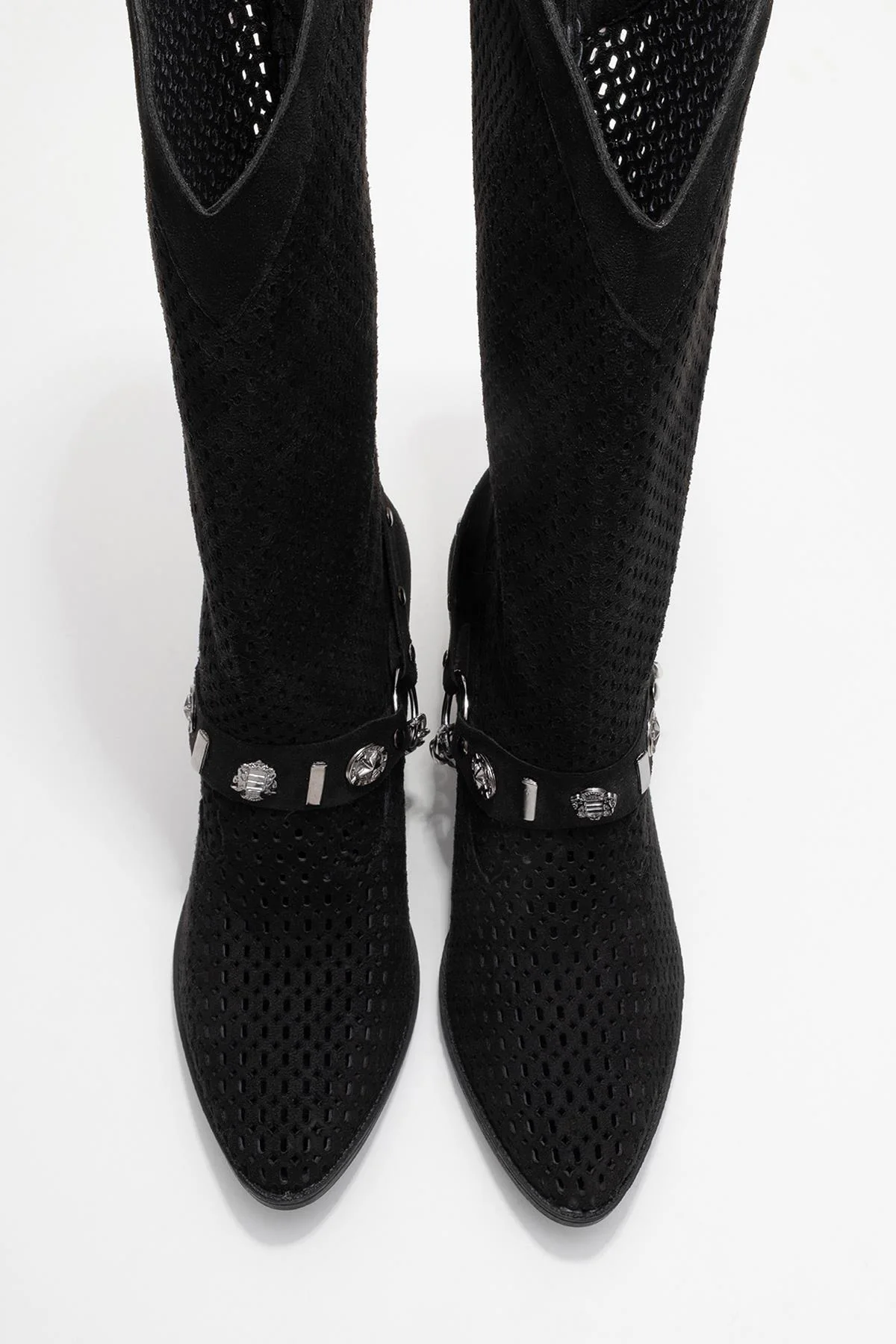 Liza Black Block Heel Western Boot (Women) - Image 6
