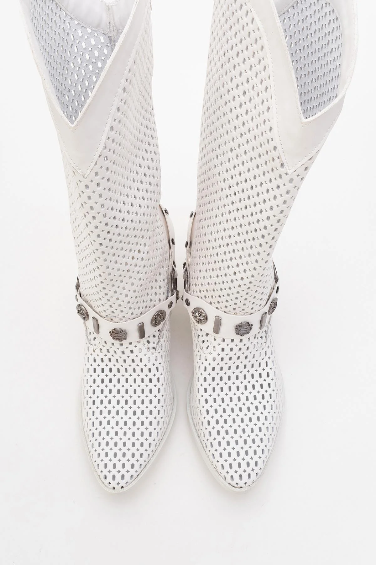 Liza White Block Heel Western Boot (Women) - Image 6