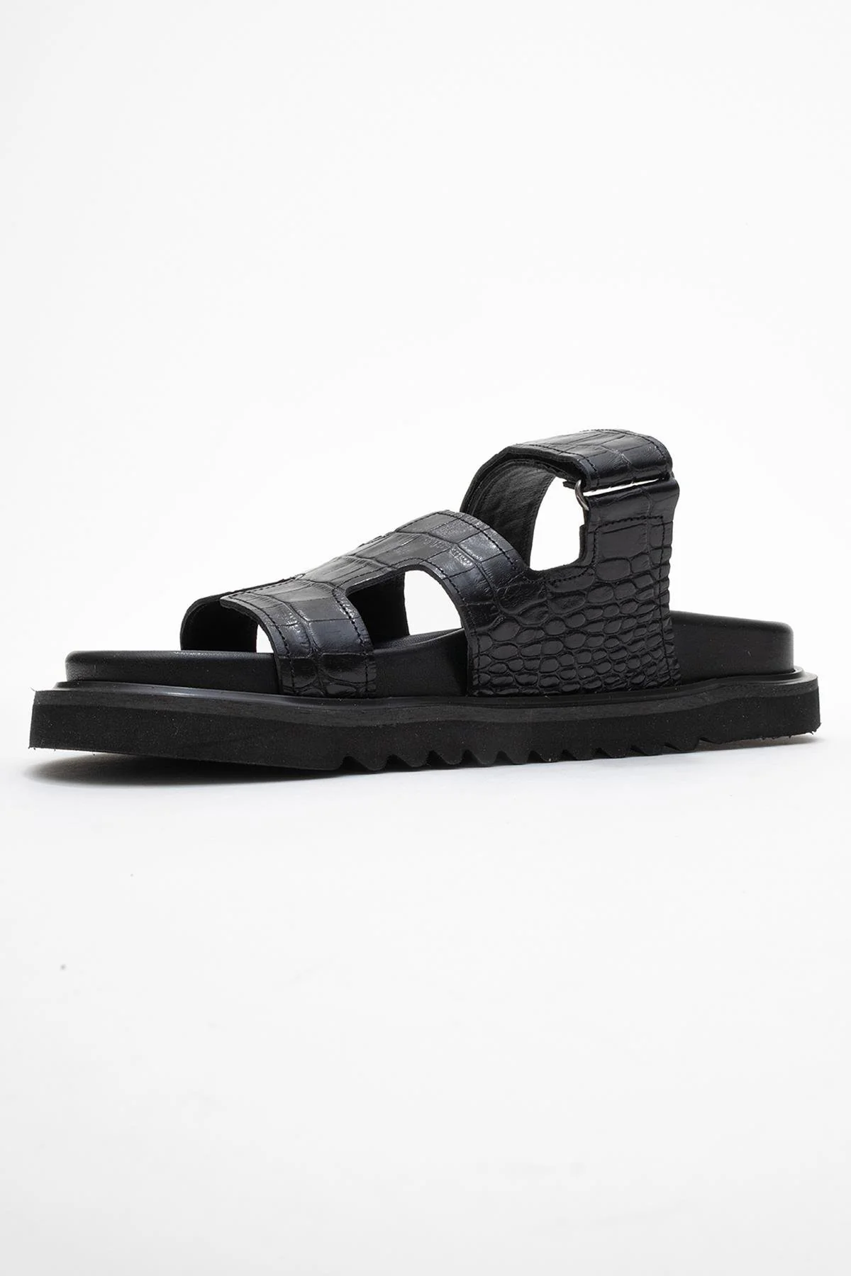 Loana Black Leather Slide Sandal (Women) - Image 4