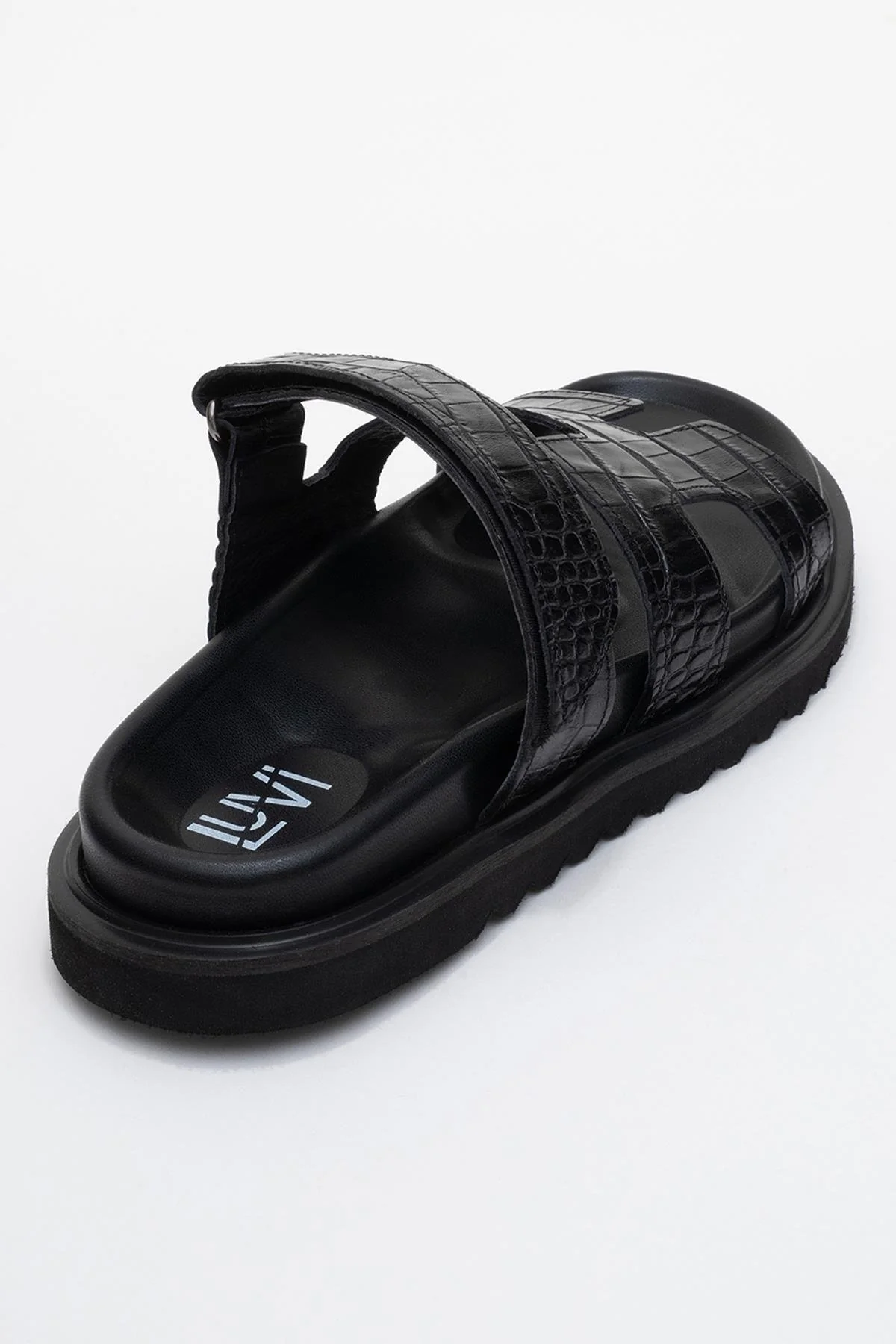Loana Black Leather Slide Sandal (Women) - Image 5