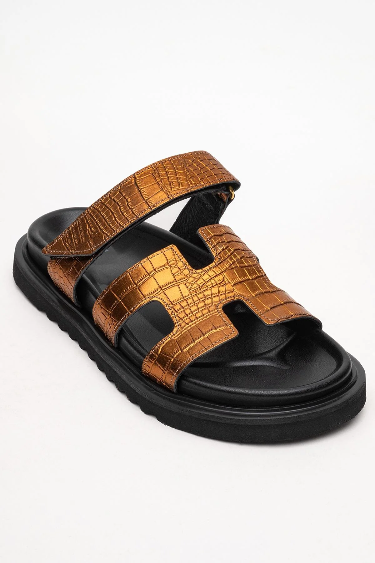 Loana Bronze Leather Slide Sandal (Women) - Image 3