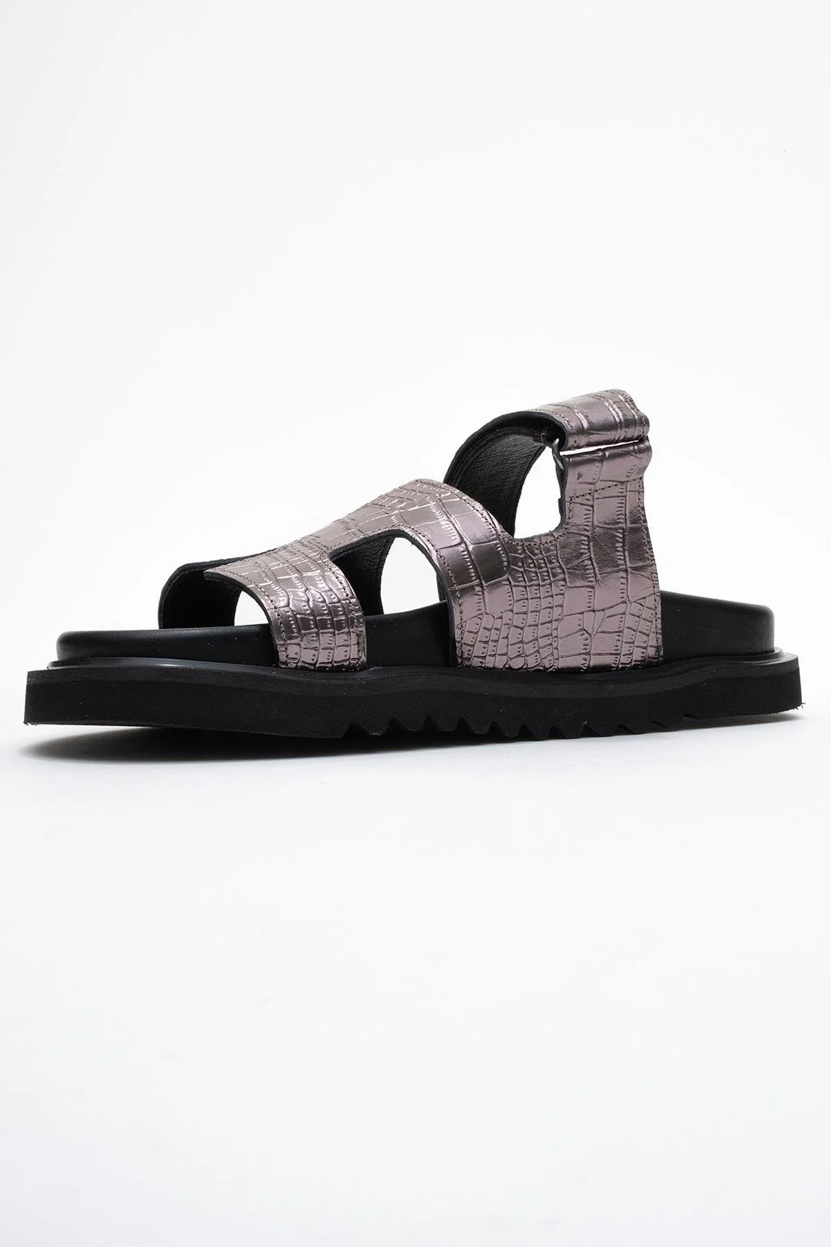 Loana Platinum Leather Slide Sandal (Women) - Image 4