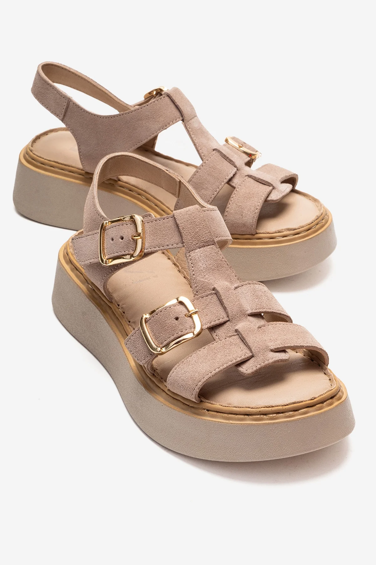 Loin - Beige Genuine Leather Sandal (Women)