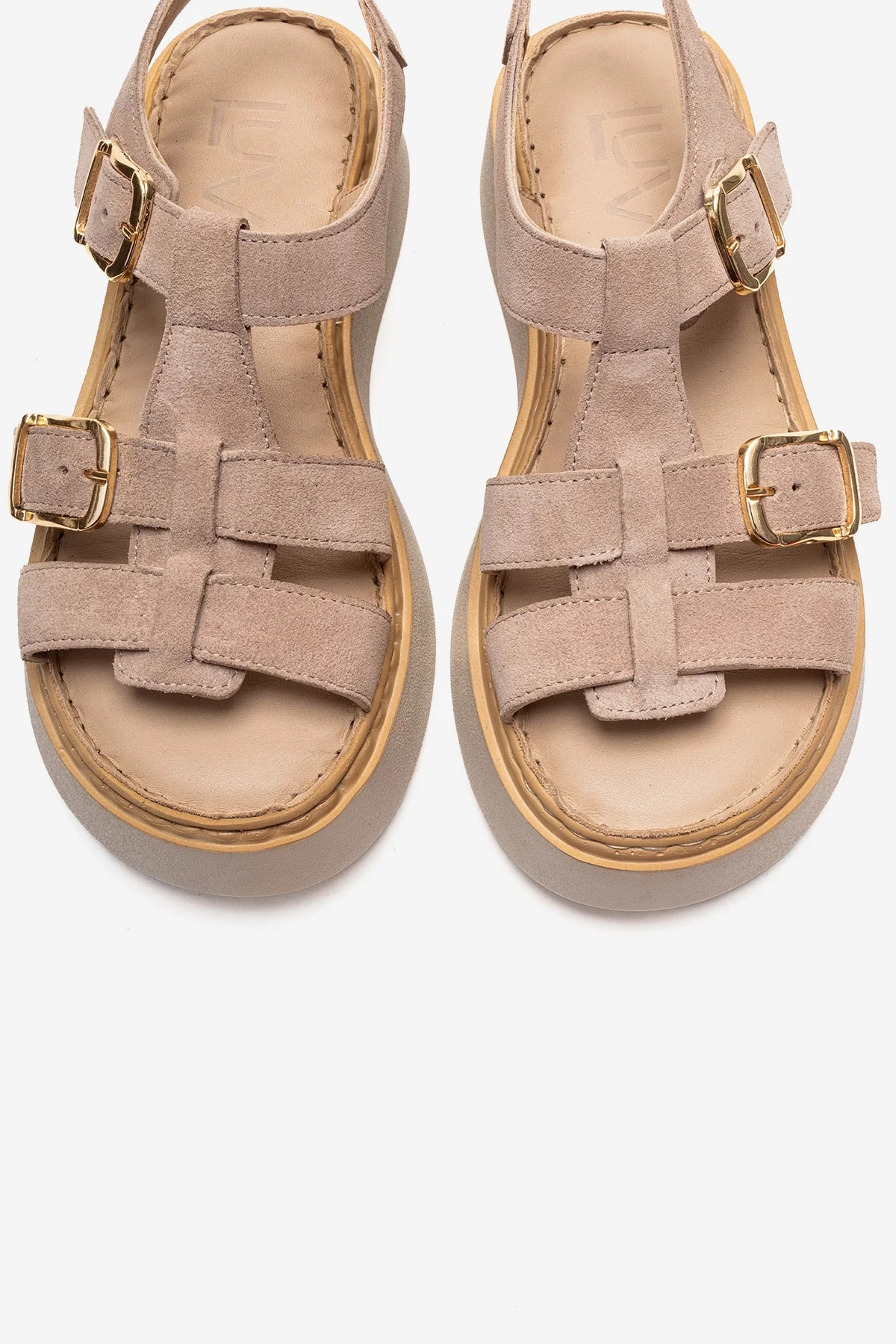 Loin - Beige Genuine Leather Sandal (Women) - Image 2