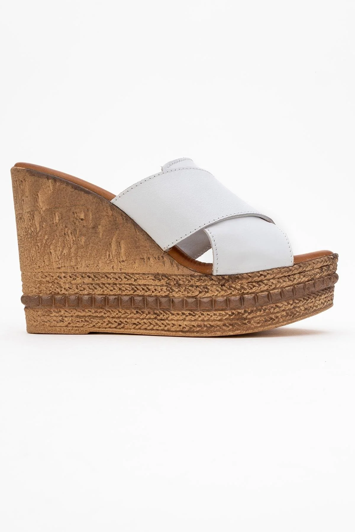 Lois - White Wedge Leather Sandal (Women) - Image 6
