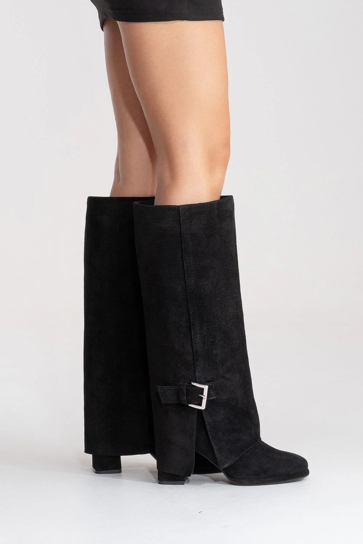 LOJO - Black Genuine Leather Block Heel Boot (Women) - Image 6