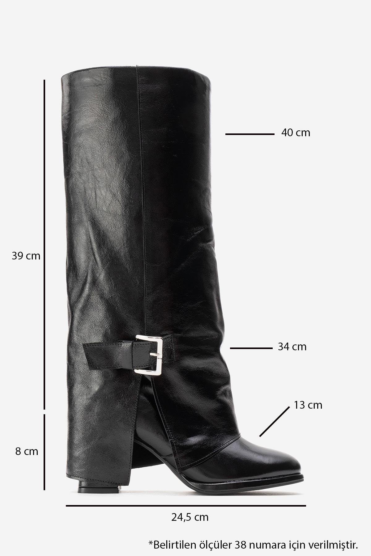 LOJO - Black Genuine Leather Block Heel Boot (Women) - Image 5