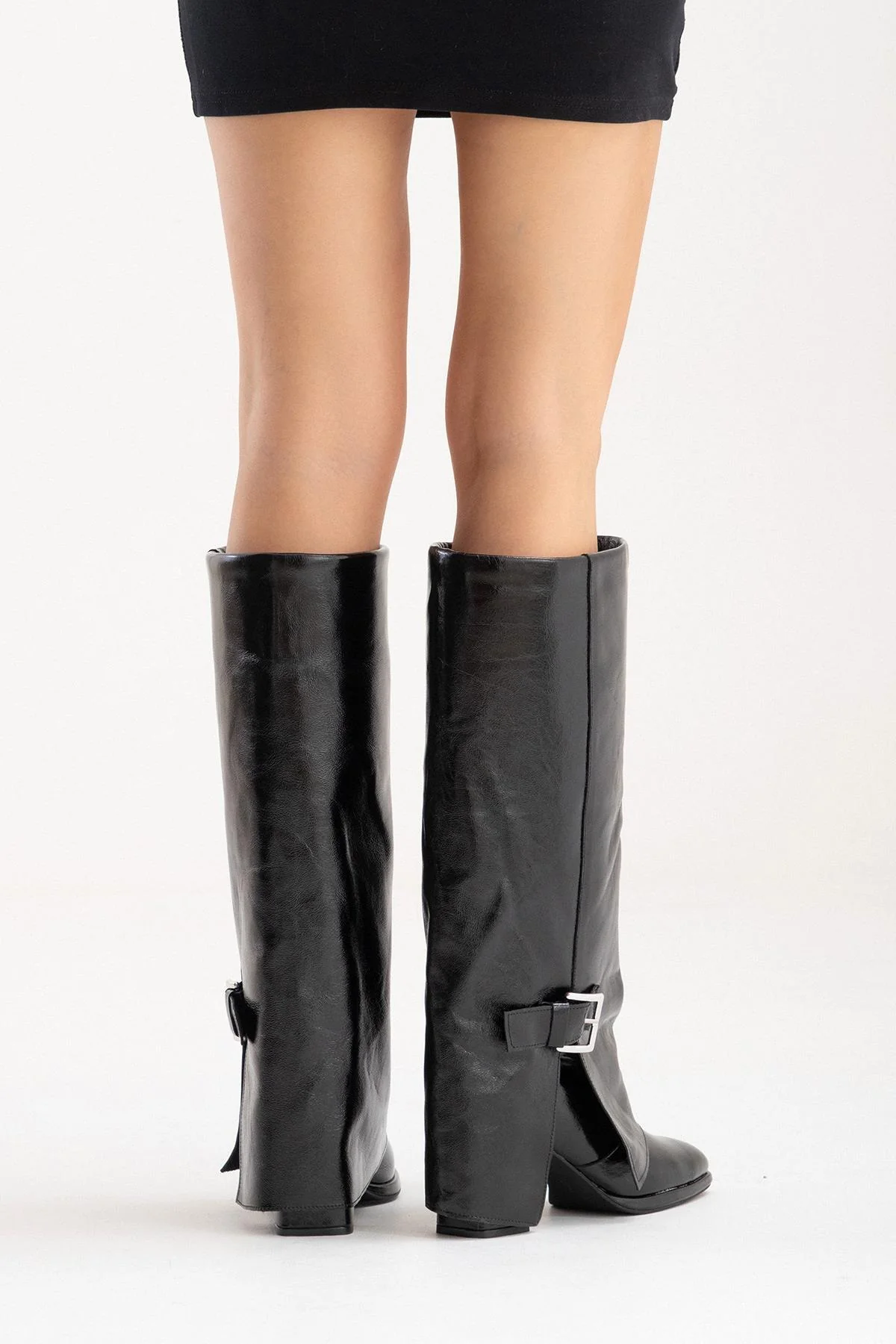 LOJO - Black Genuine Leather Block Heel Boot (Women) - Image 7