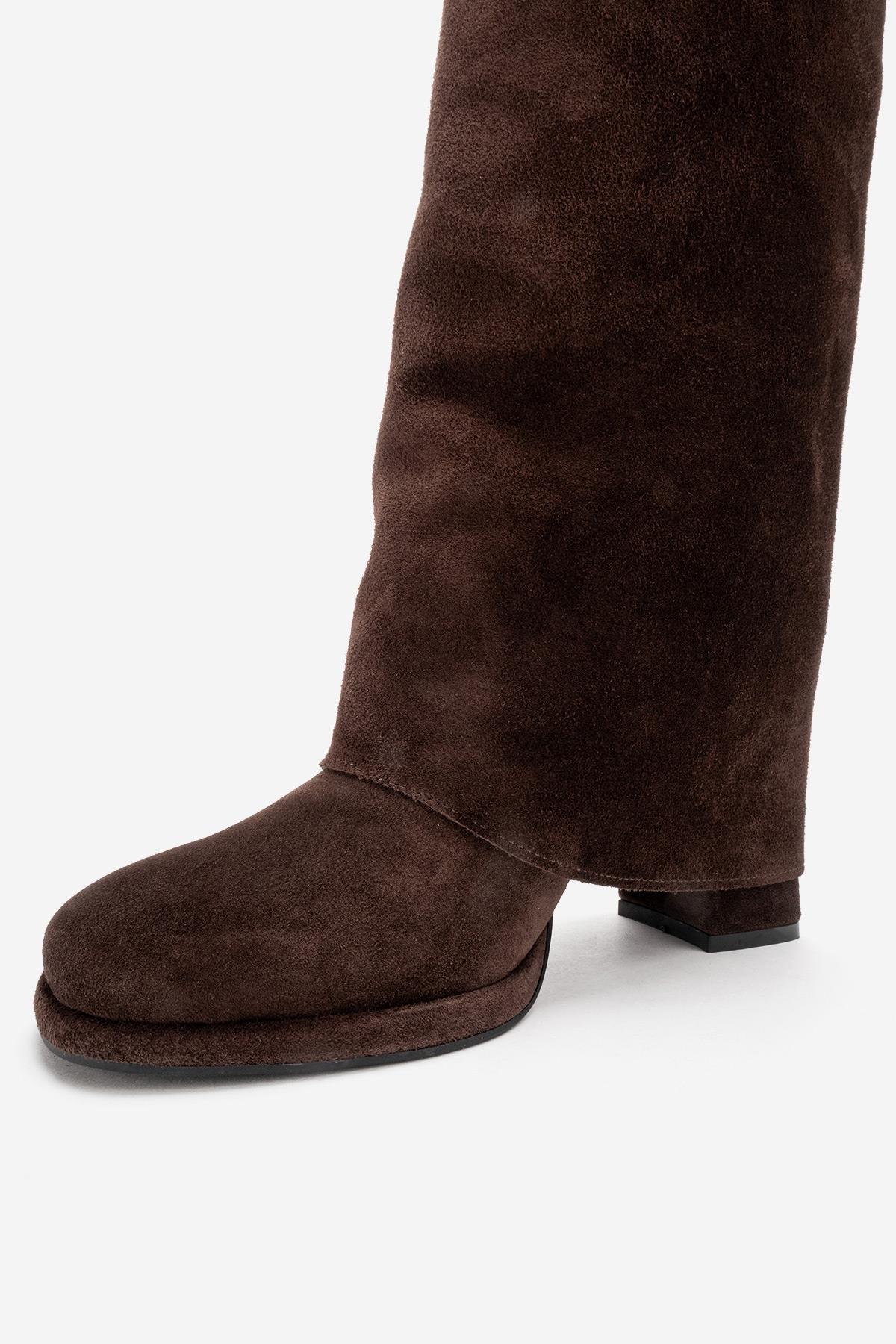 LOJO - Brown Genuine Leather Block Heel Boot (Women) - Image 9