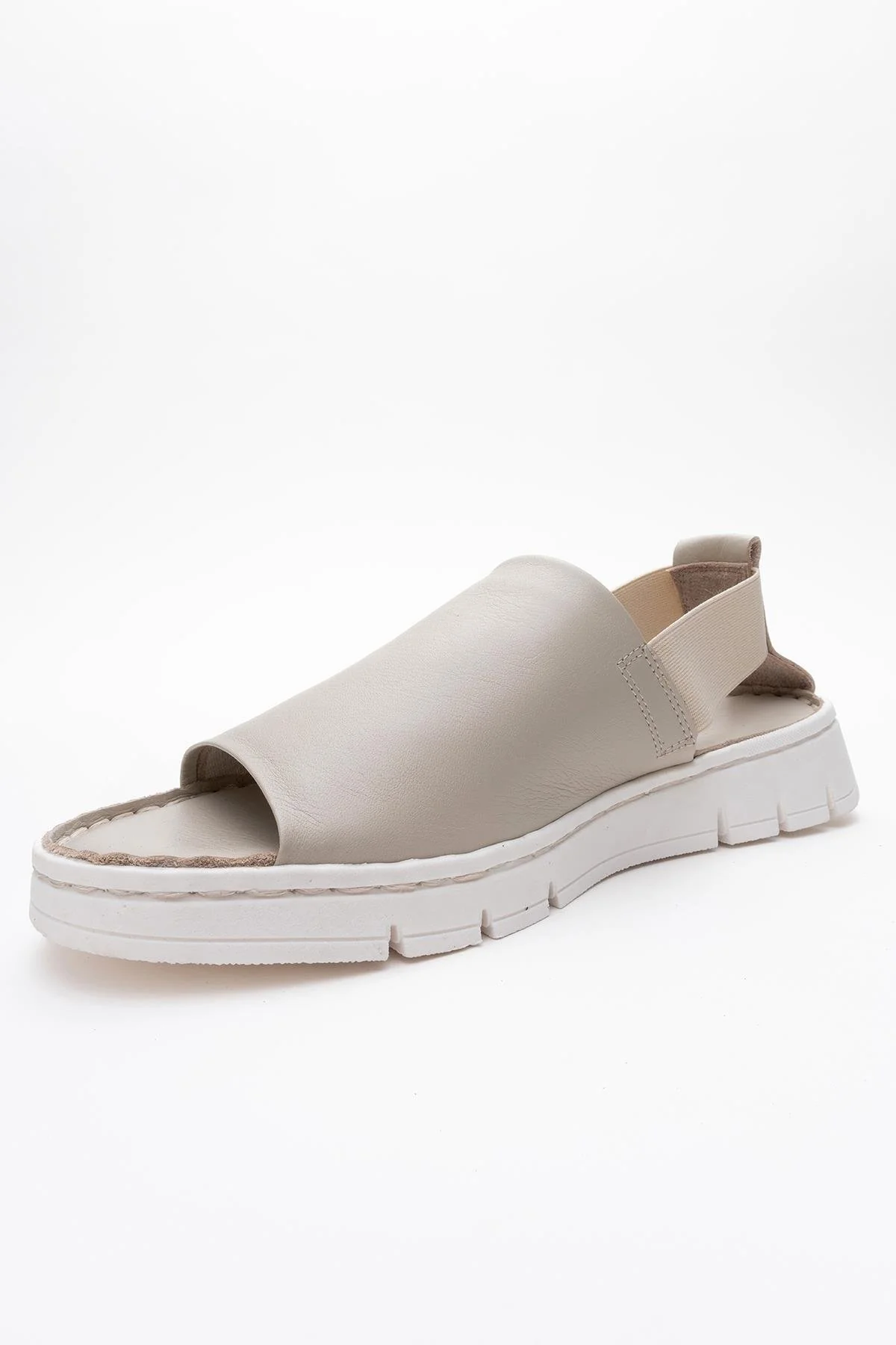 Londoi - Beige Elastic Strap Leather Sandal (Women) - Image 4
