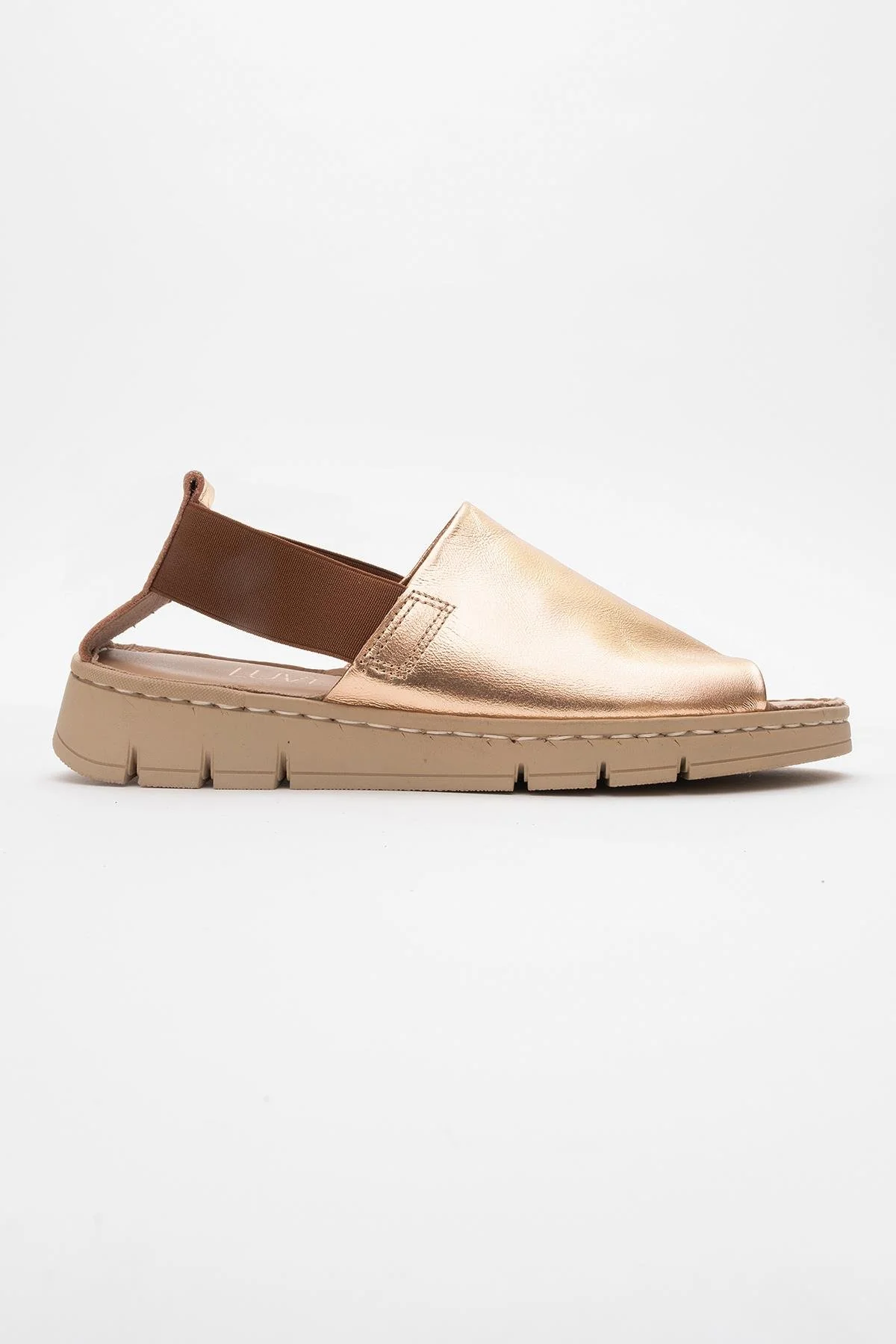 Londoi - Golden Elastic Strap Leather Sandal (Women) - Image 6