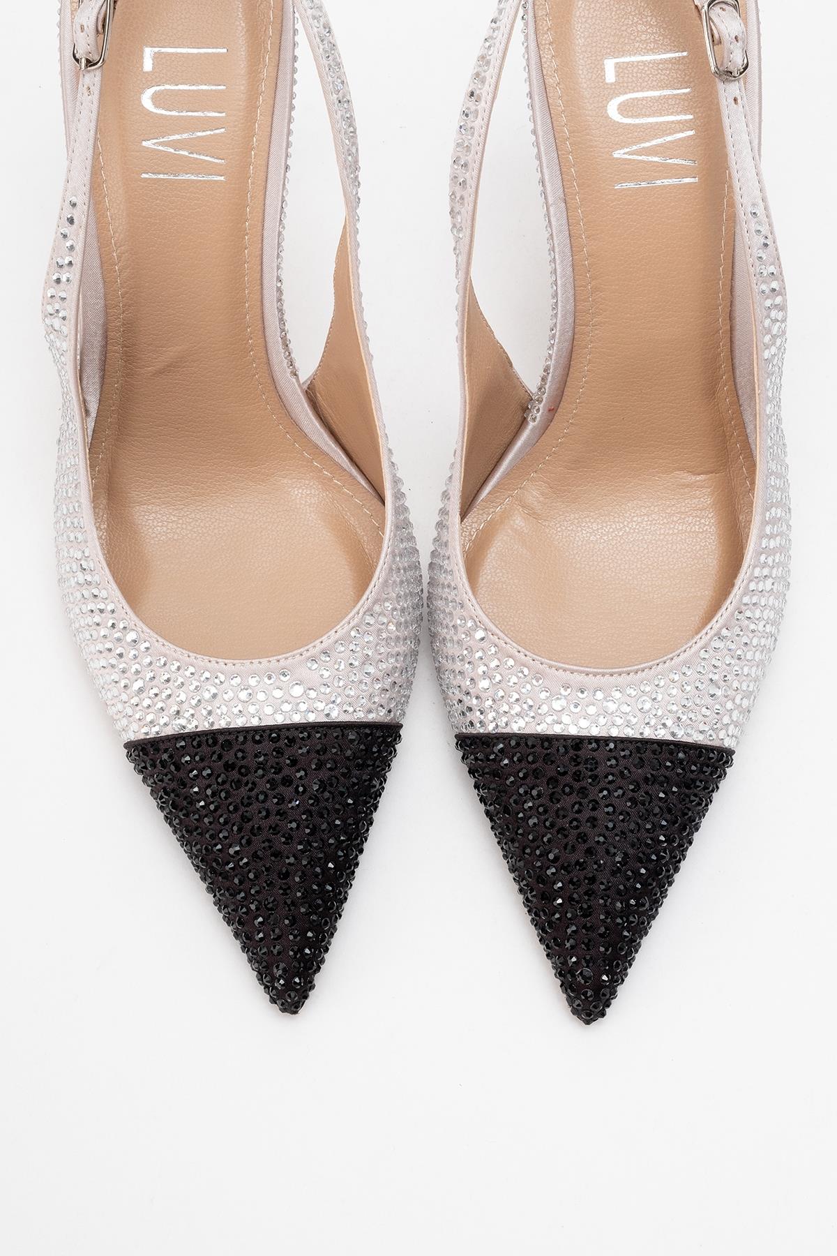 London - Beige Black Crystal-Embellished High Heel Shoe (Women) - Image 2