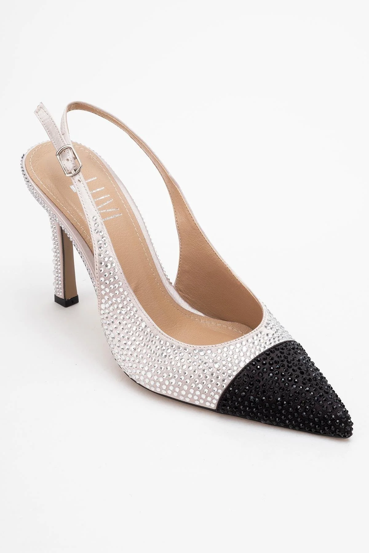 London - Beige Black Crystal-Embellished High Heel Shoe (Women) - Image 3