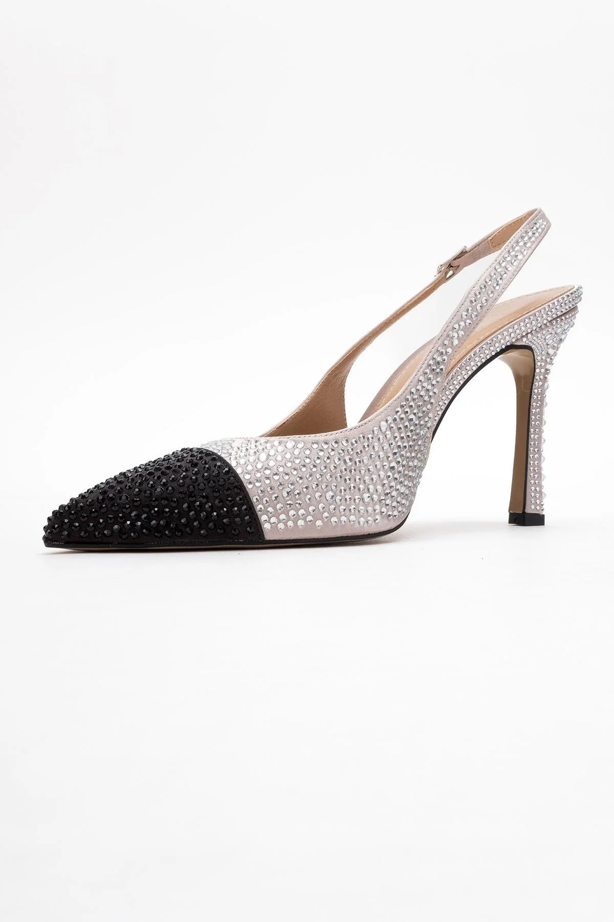 London - Beige Black Crystal-Embellished High Heel Shoe (Women) - Image 4