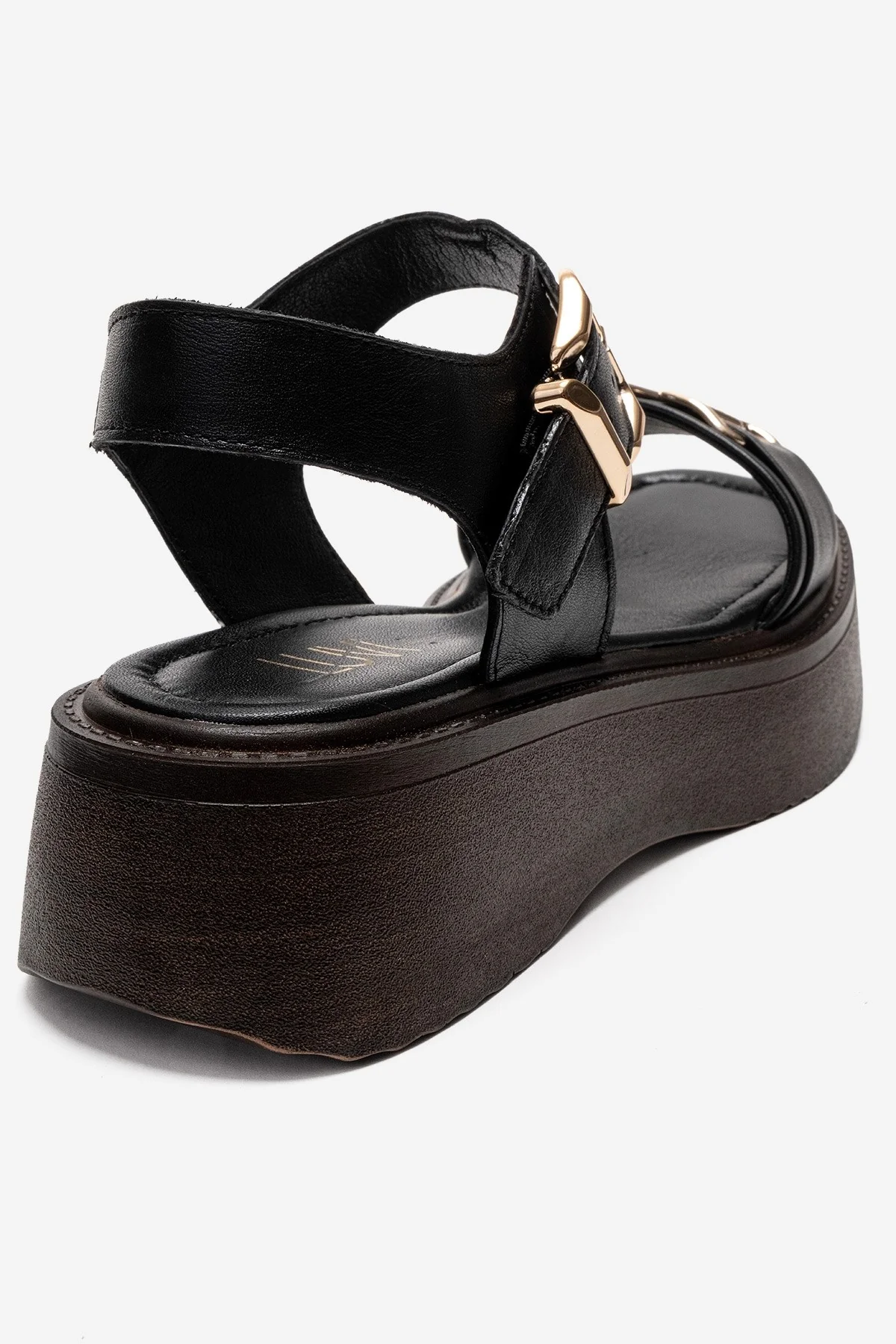Lone - Black Genuine Leather Platform Sandal (Women) - Image 5