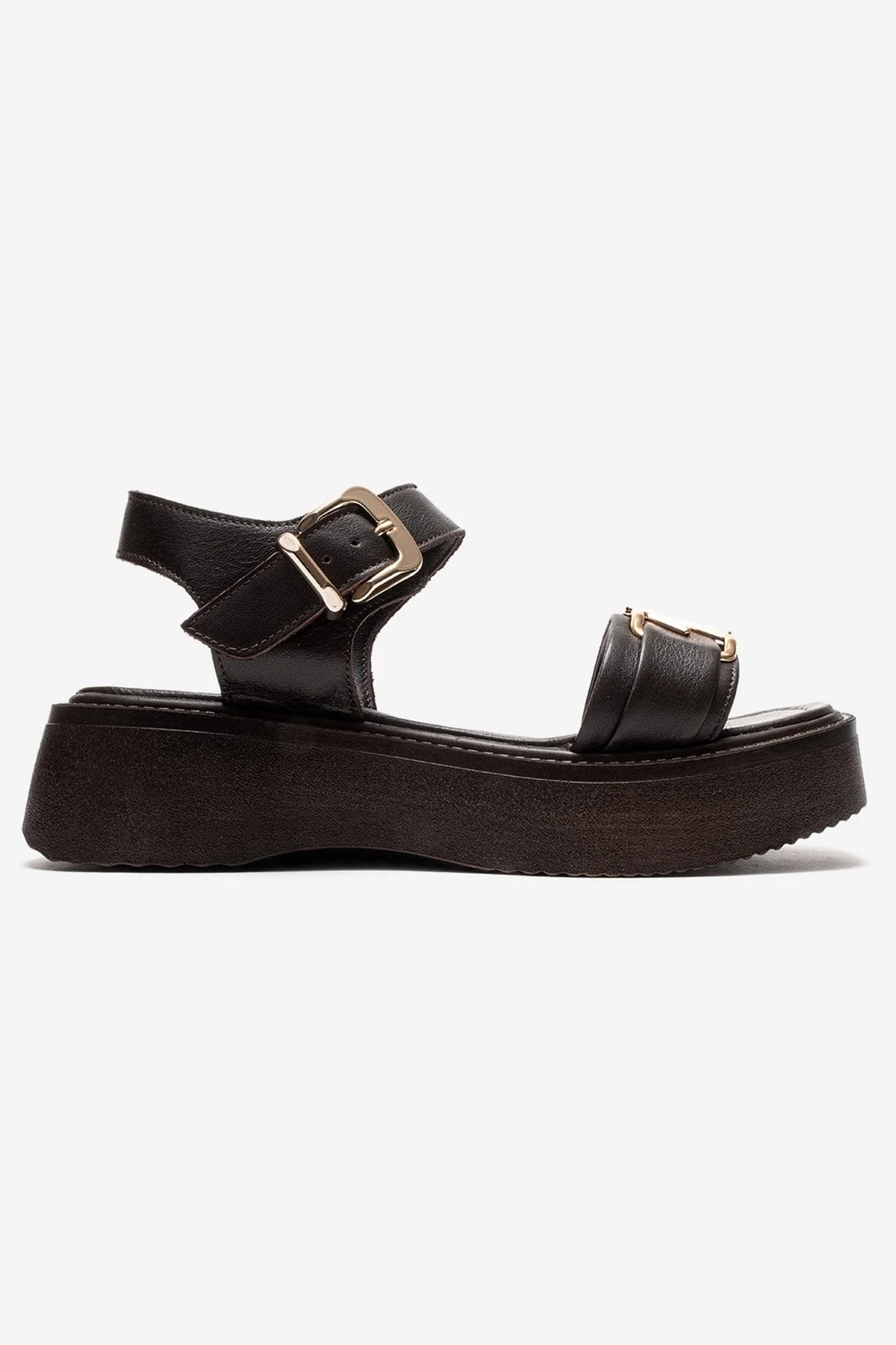 Lone - Brown Genuine Leather Platform Sandal (Women) - Image 4