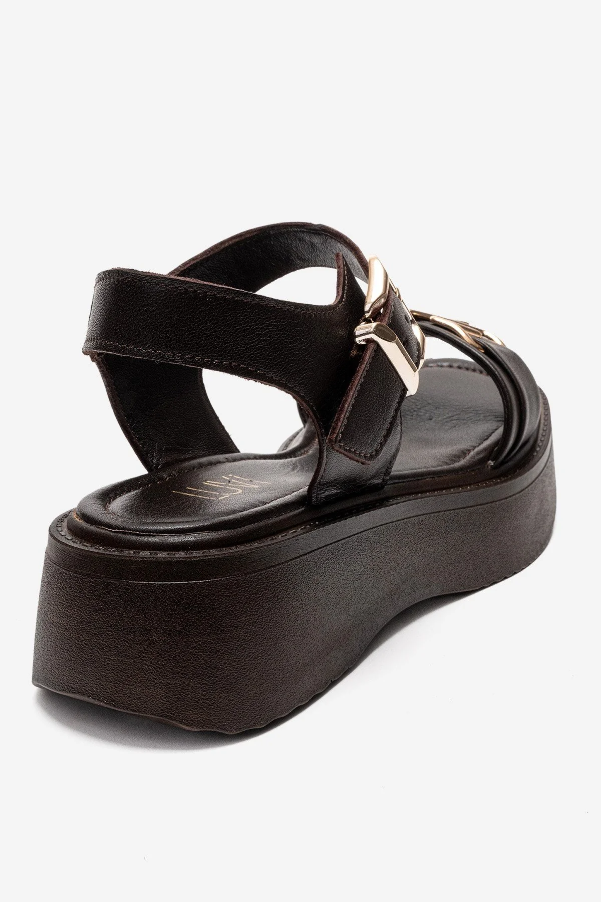Lone - Brown Genuine Leather Platform Sandal (Women) - Image 5