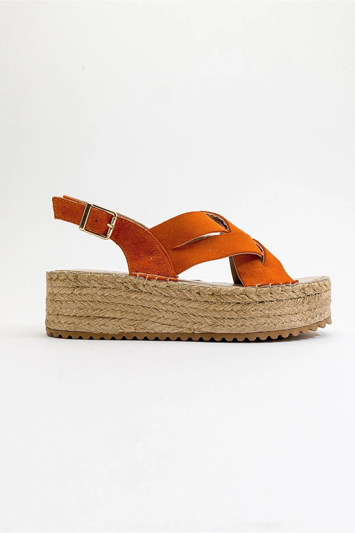Lontano - Orange Suede Leather Platform Sandal (Women) - Image 6
