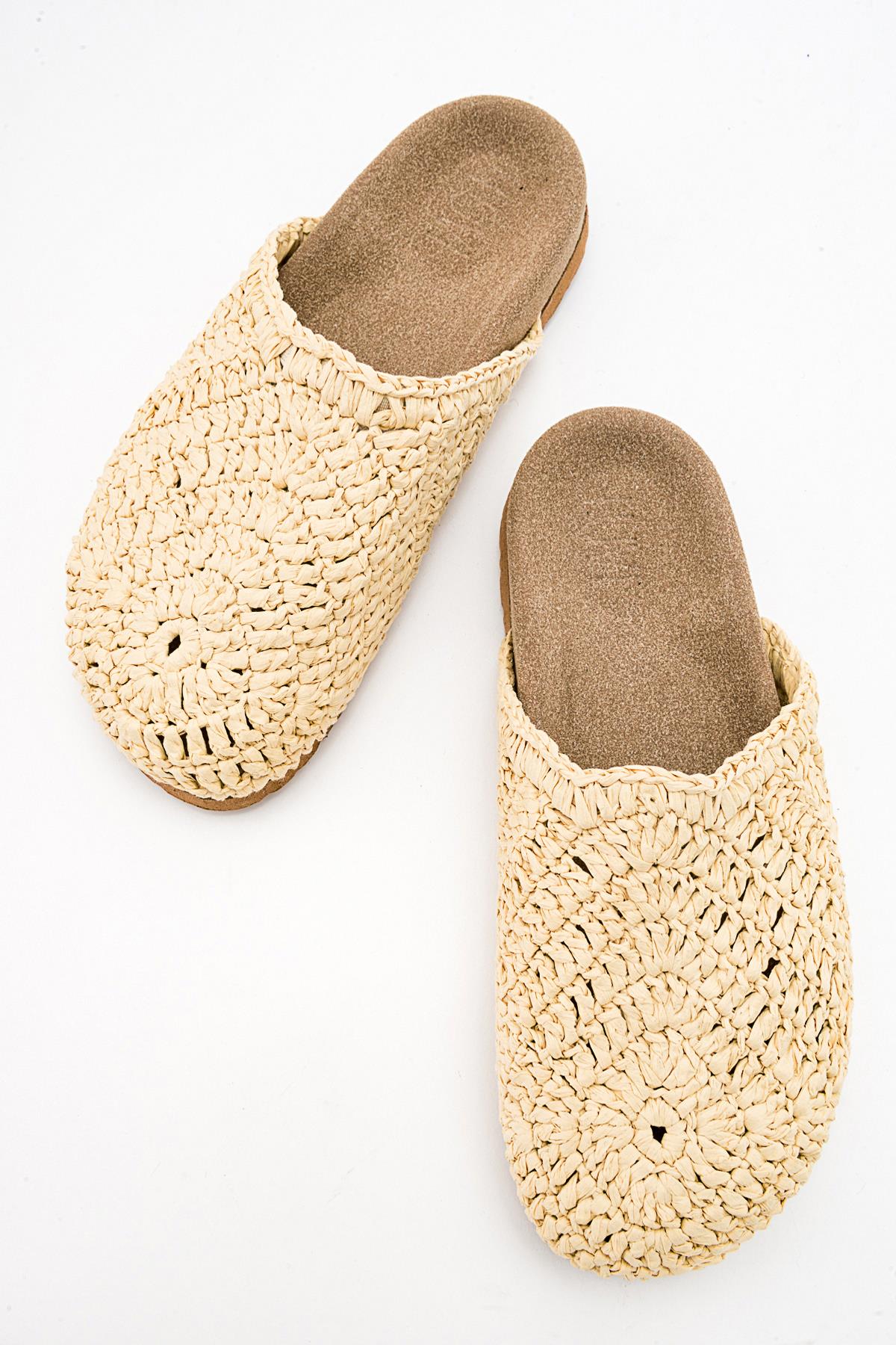 LOOP Beige Woven Slide Sandal (Women) - Image 6