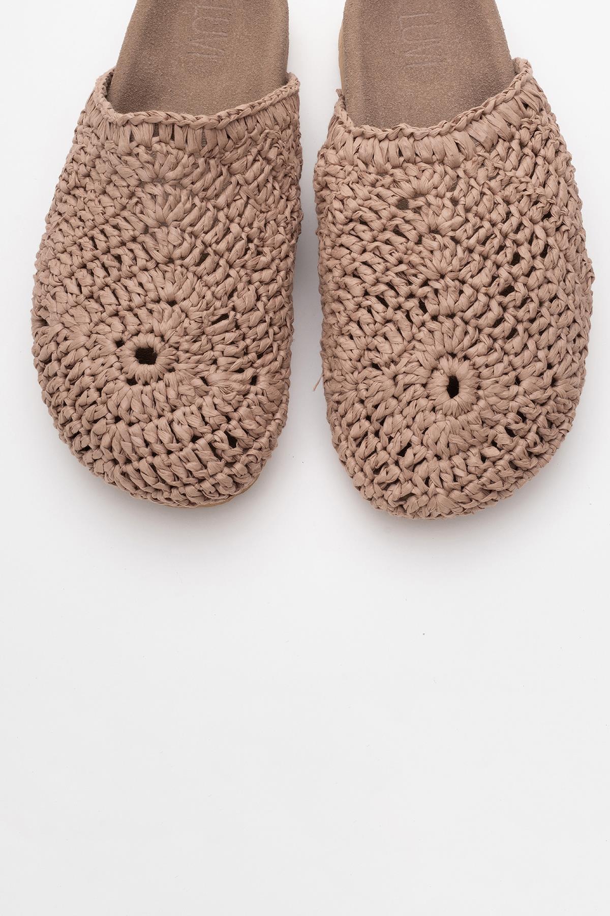 LOOP Brown Woven Slide Sandal (Women) - Image 2