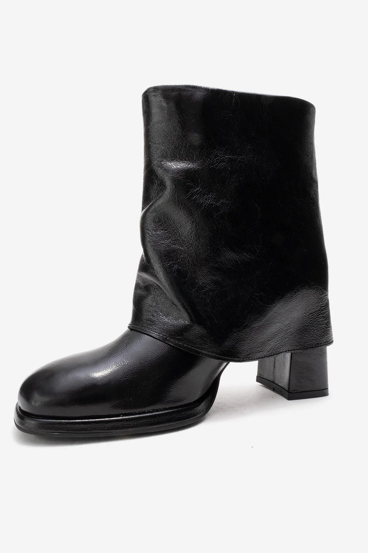 LORE - Black Genuine Leather Block Heel Boot (Women) - Image 4