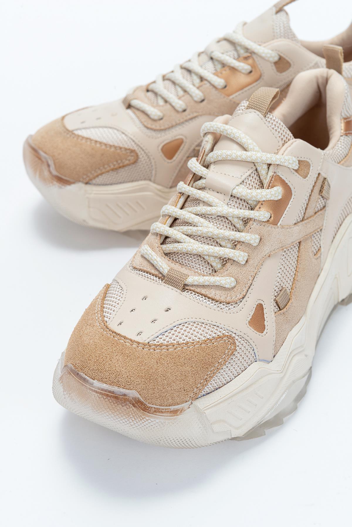 Loretta - Beige Platform Sneakers - Image 2