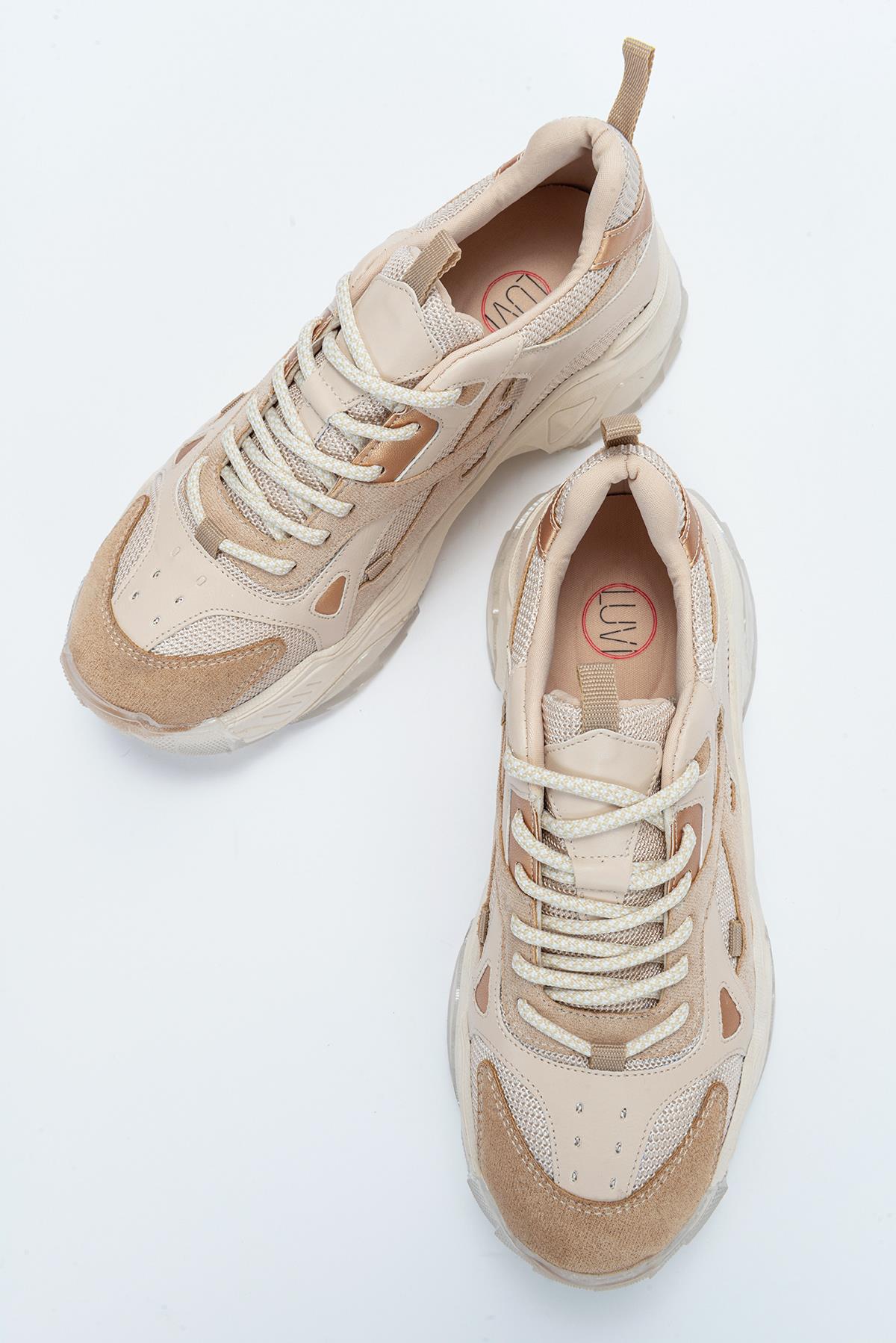 Loretta - Beige Platform Sneakers - Image 5