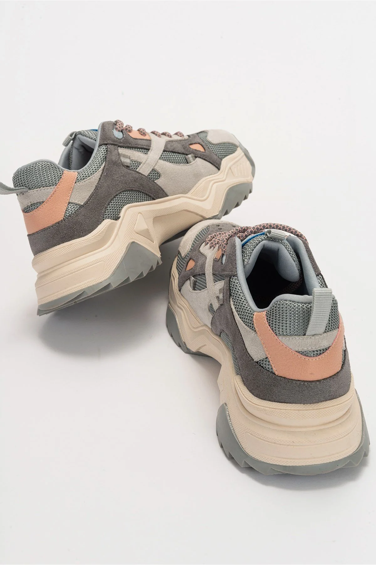 Loretta - Gray Pink Platform Sneakers - Image 5