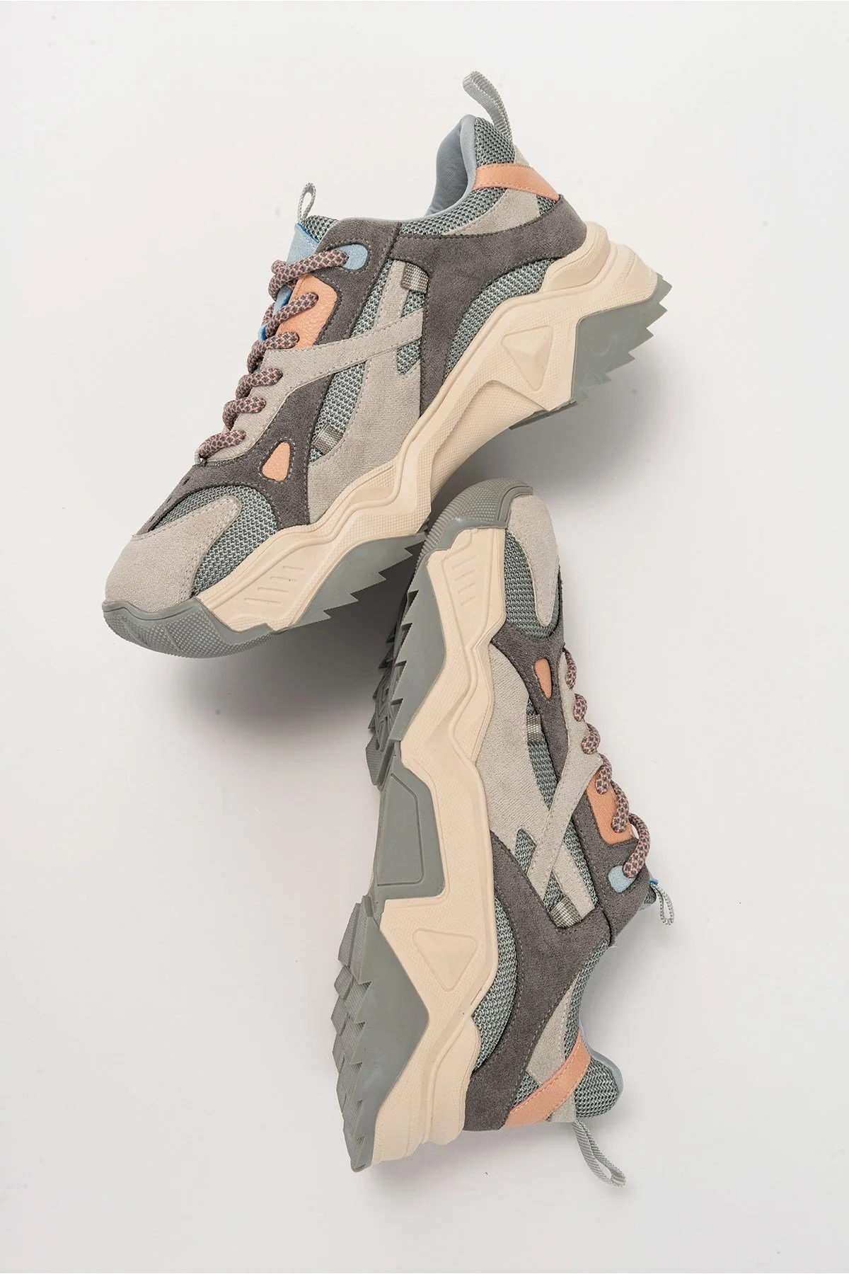 Loretta - Gray Pink Platform Sneakers - Image 6