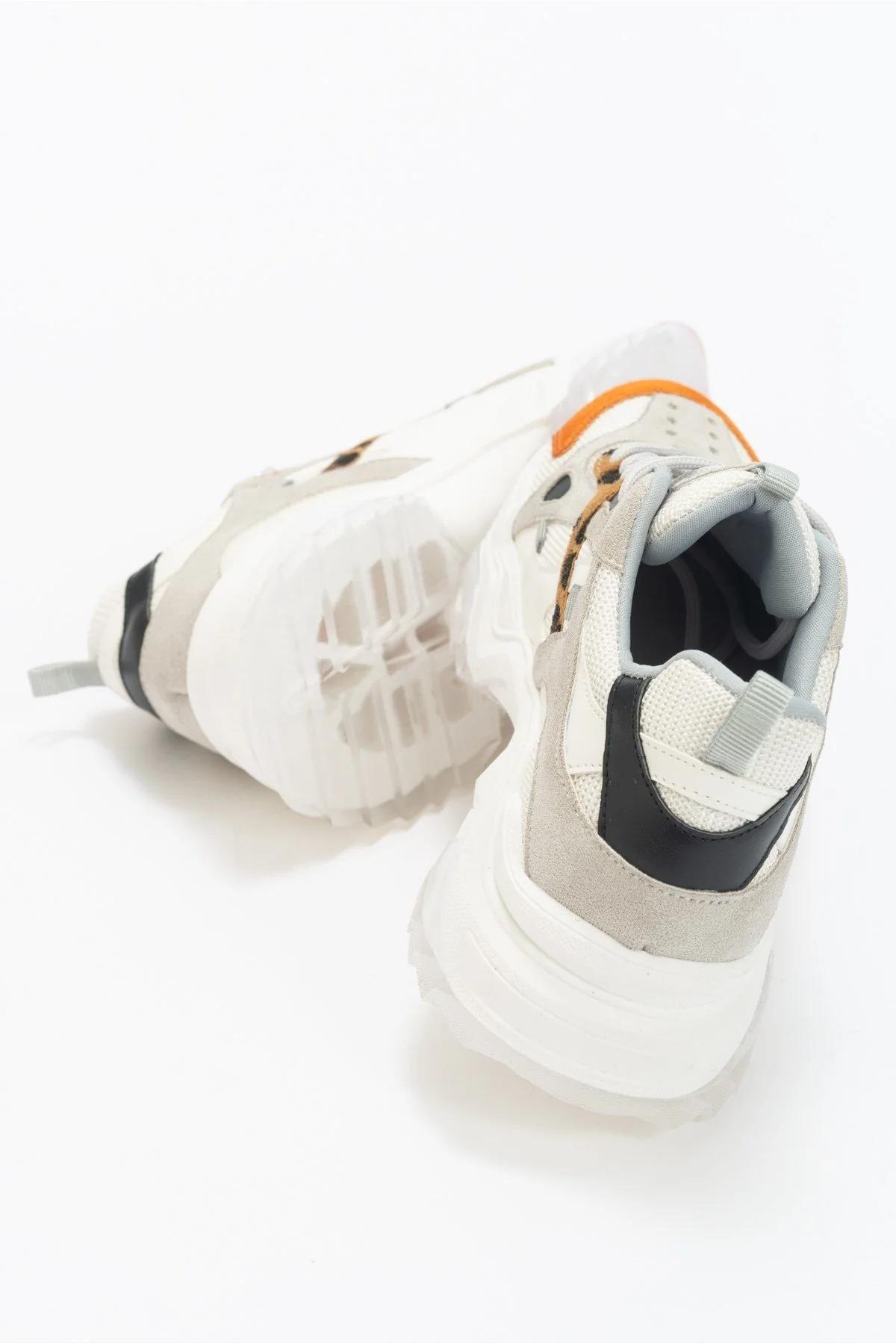 Loretta - White Orange Platform Sneakers - Image 5