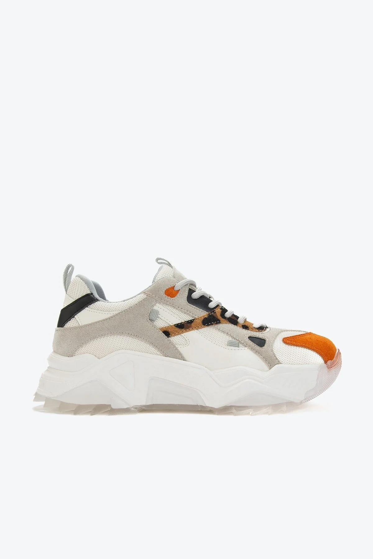 Loretta - White Orange Platform Sneakers - Image 6