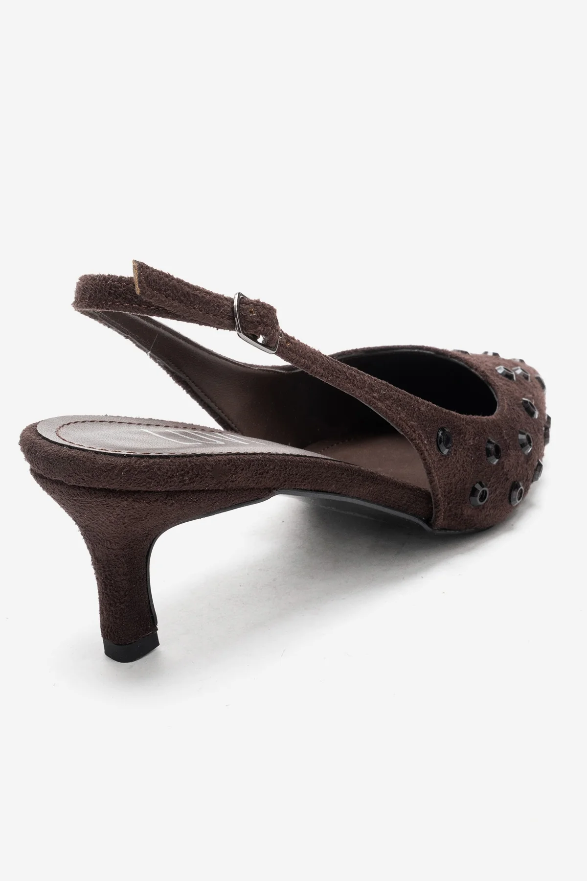 Lorex - Brown Suede Embellished Stiletto Heel Pump (Women) - Image 4