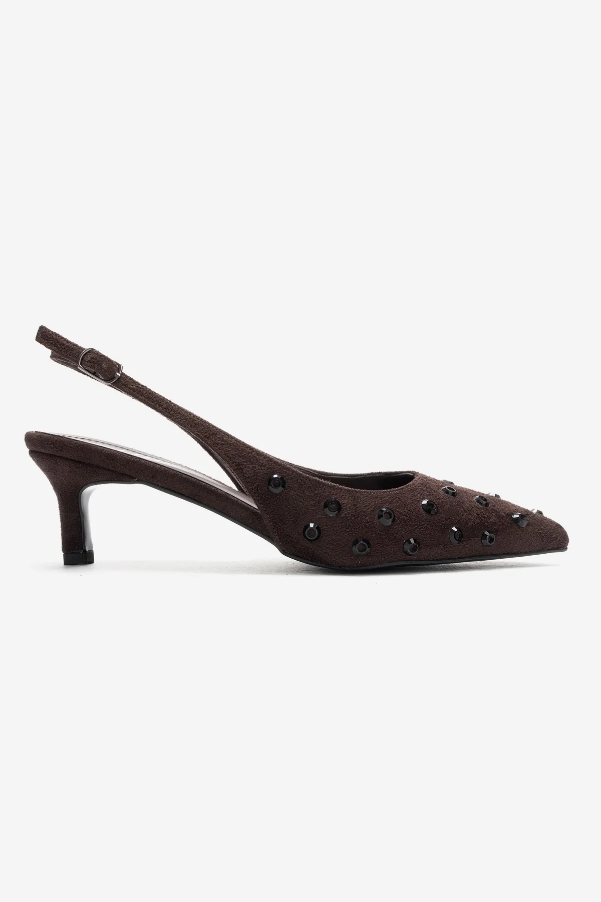 Lorex - Brown Suede Embellished Stiletto Heel Pump (Women) - Image 5