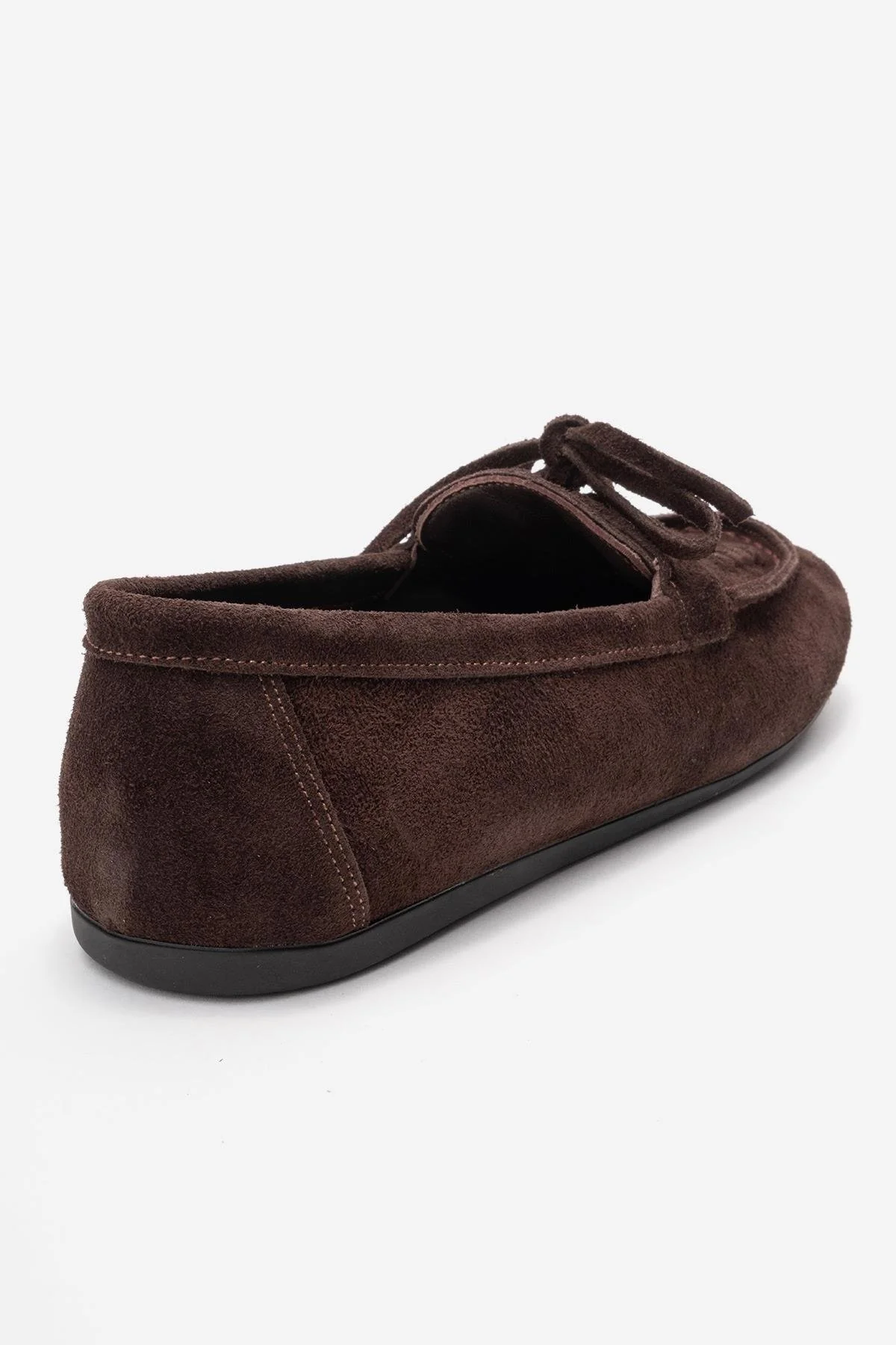 LORVEN - Brown Genuine Suede Leather Lace-Up Loafer (Women) - Image 5
