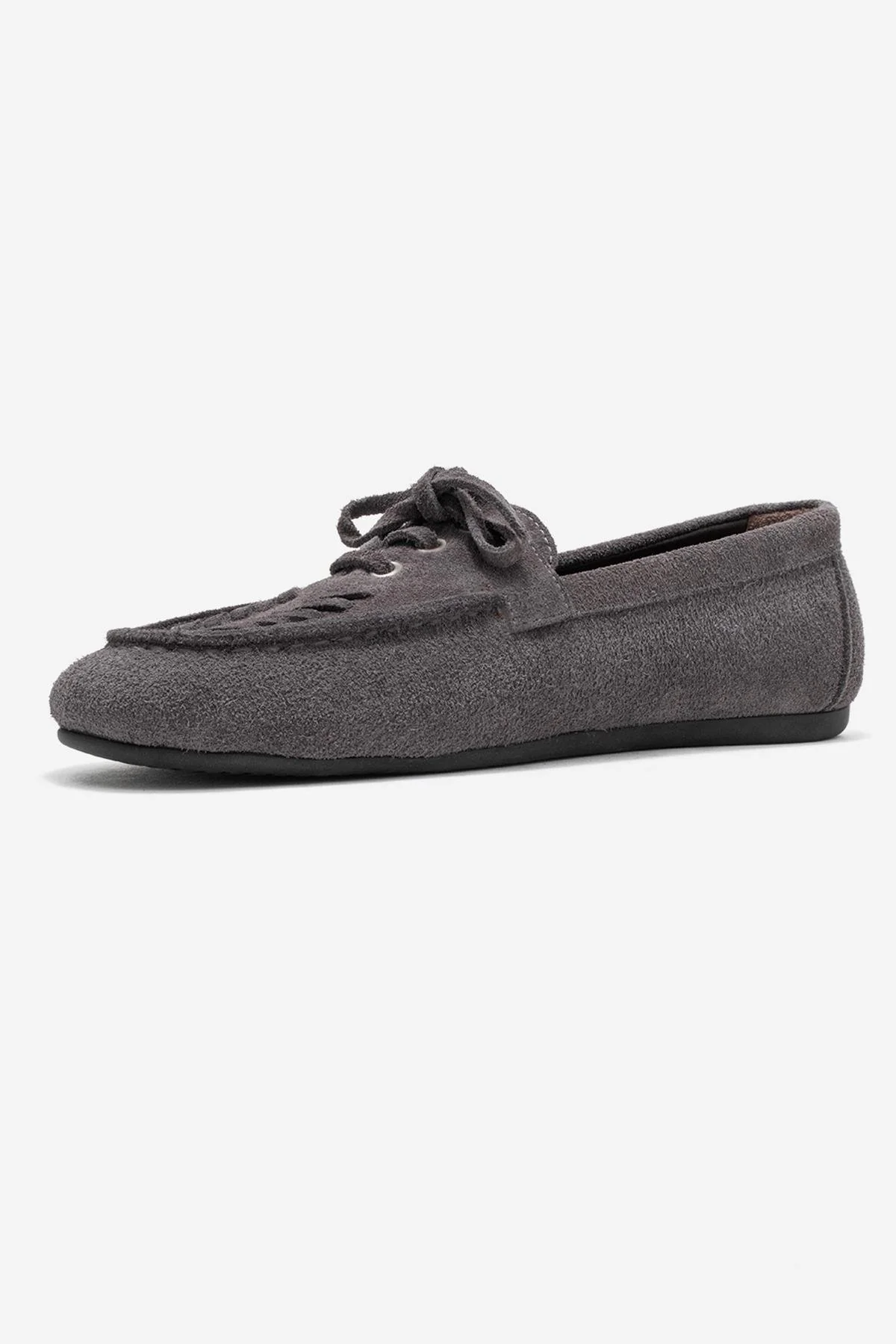 Lorven - Smoke Suede Genuine Leather Lace-Up Loafer Shoe (Women) - Image 4
