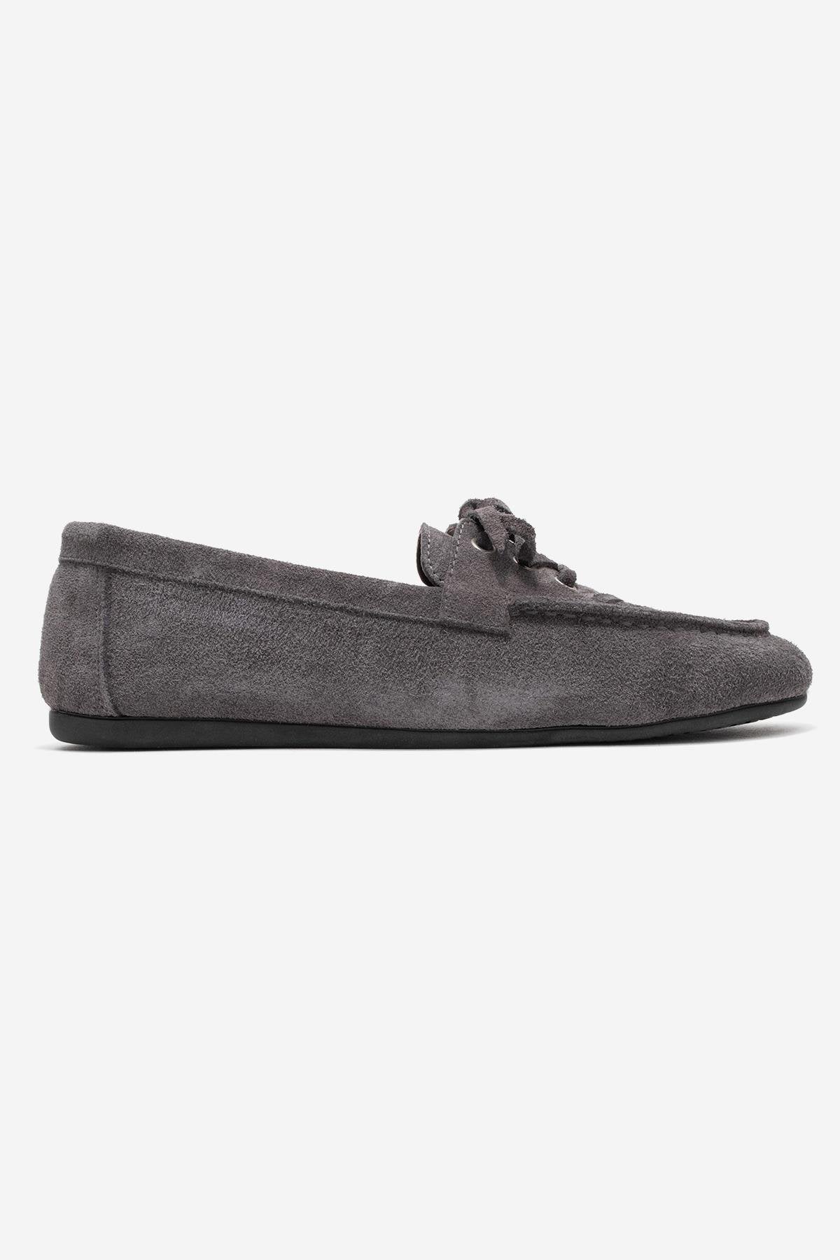Lorven - Smoke Suede Genuine Leather Lace-Up Loafer Shoe (Women) - Image 6
