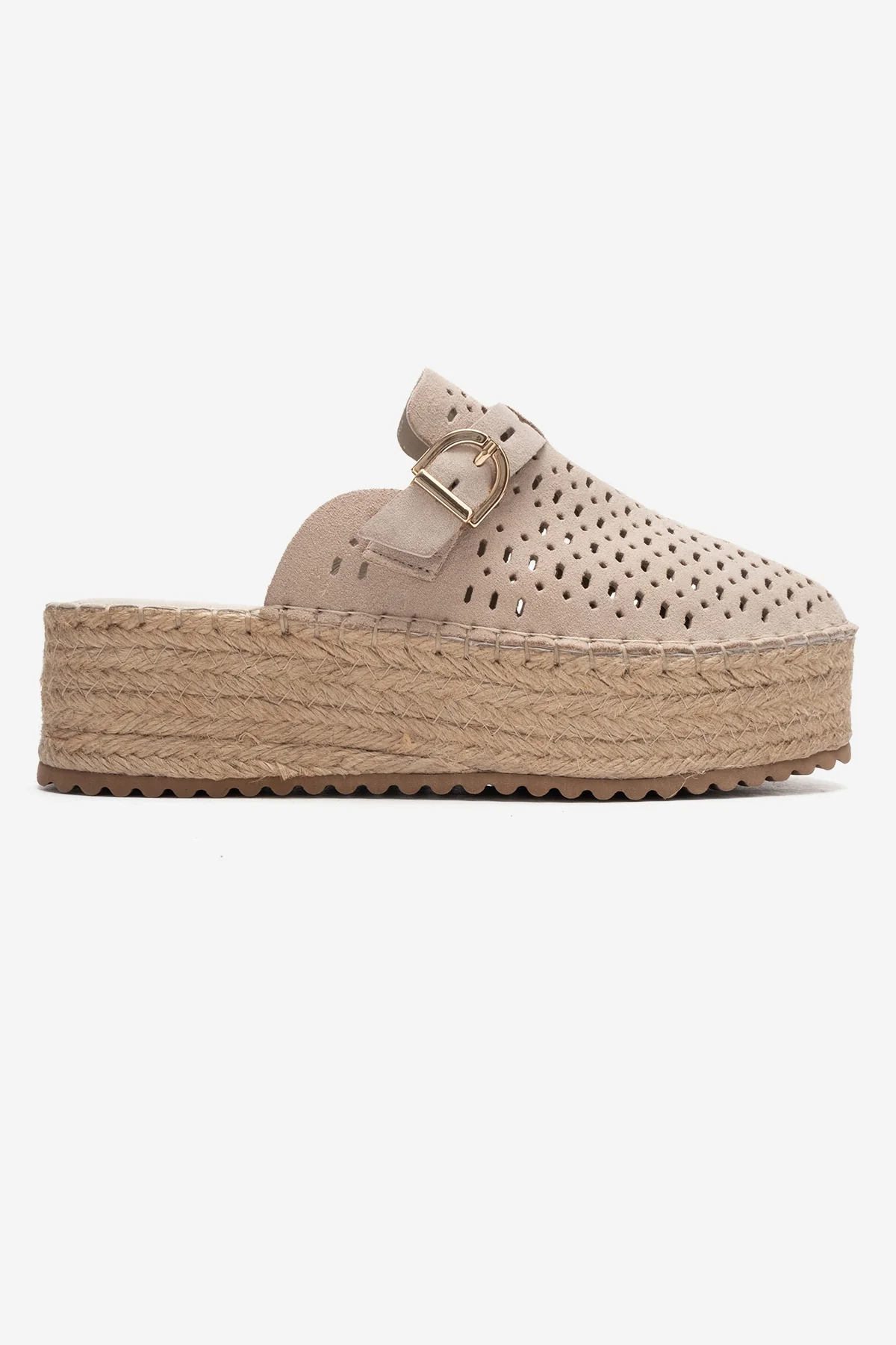 LOUIS - Beige Genuine Leather Closed-Toe Platform Slide (Women) - Image 6