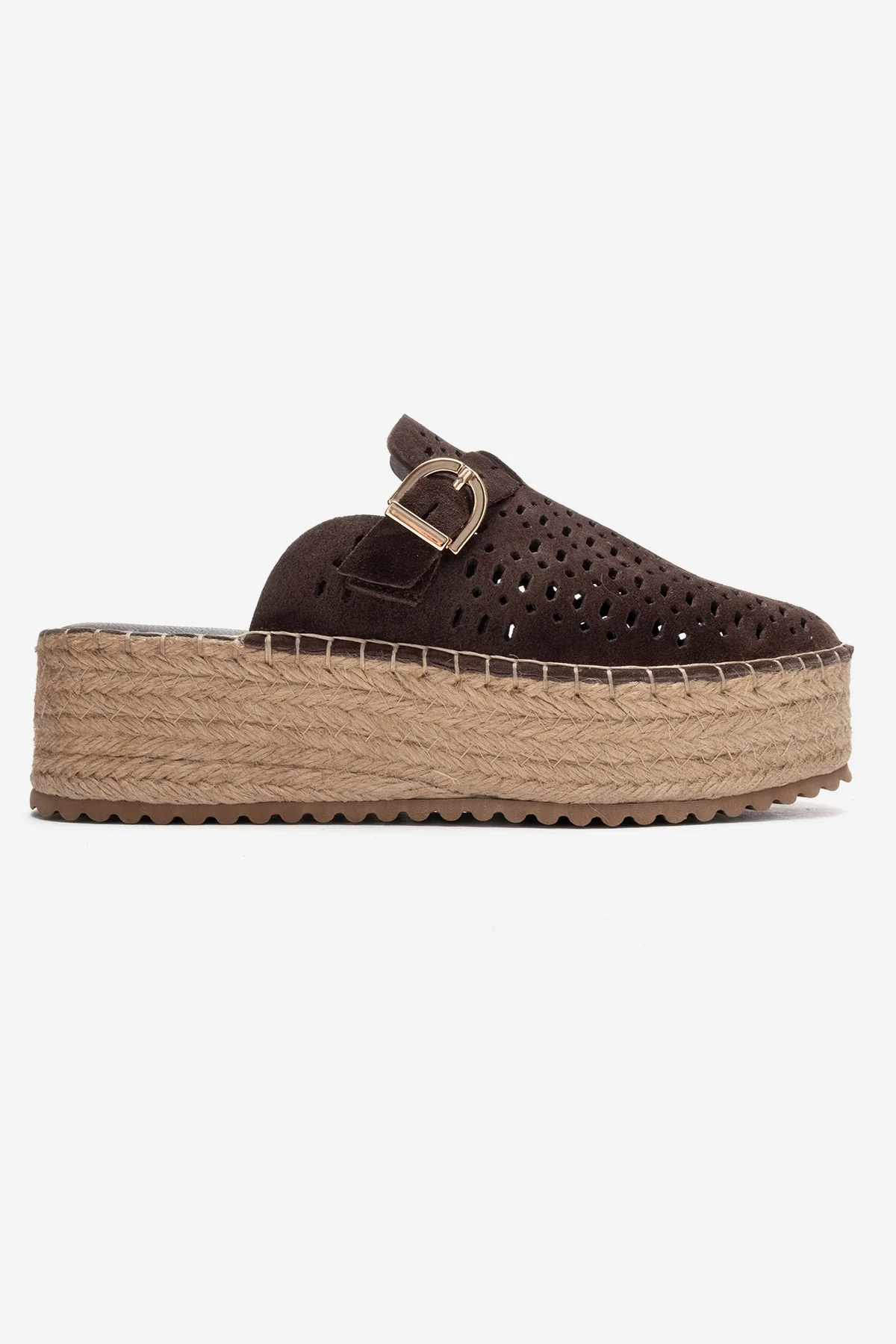 LOUIS - Brown Genuine Leather Closed-Toe Platform Slide (Women) - Image 6