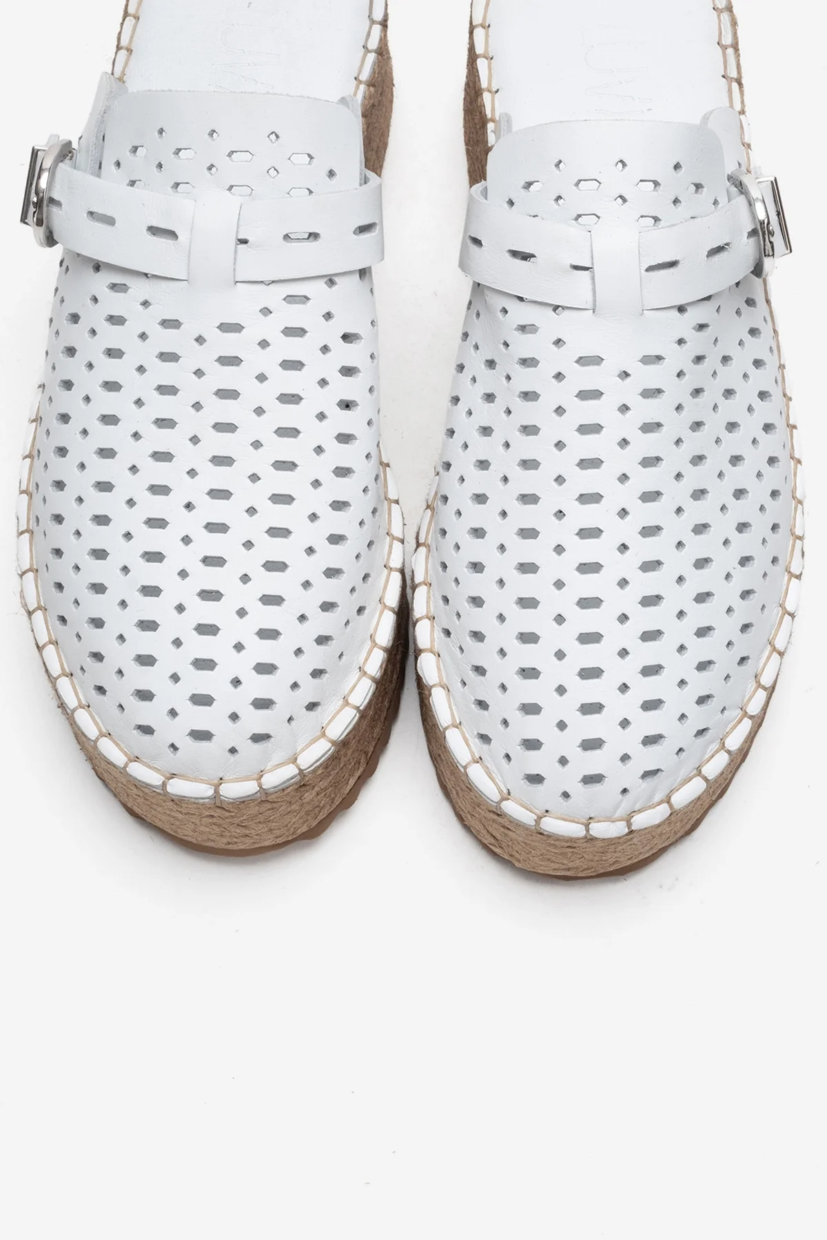 LOUIS - White Genuine Leather Closed-Toe Platform Slide (Women) - Image 2