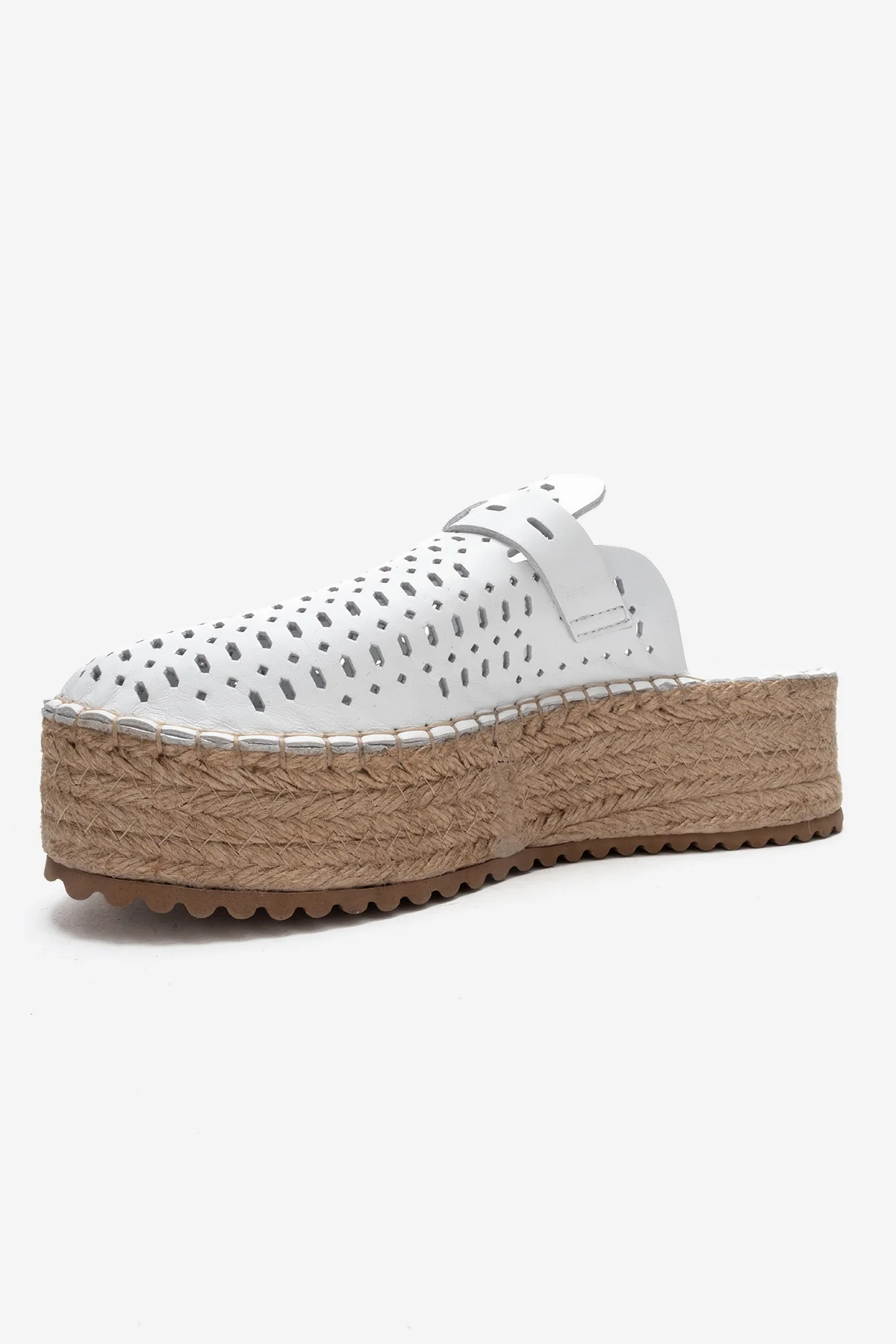 LOUIS - White Genuine Leather Closed-Toe Platform Slide (Women) - Image 4