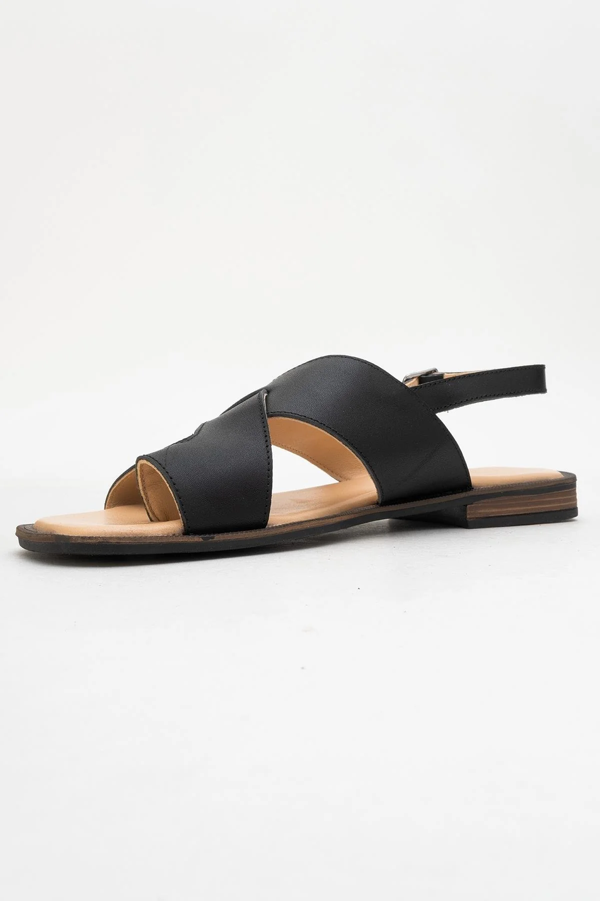 Louna - Black Leather Thong Sandals (Women) - Image 4