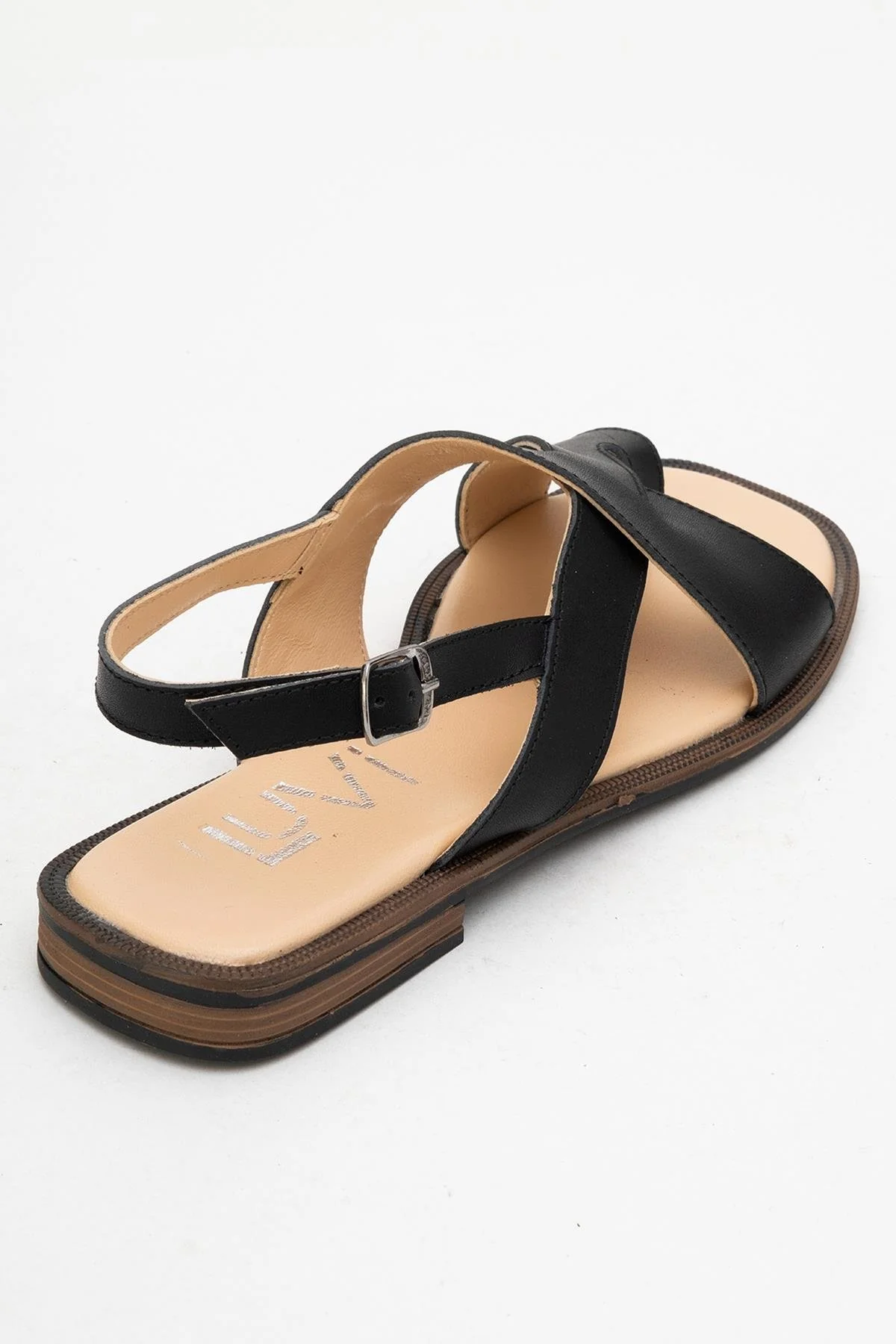 Louna - Black Leather Thong Sandals (Women) - Image 5