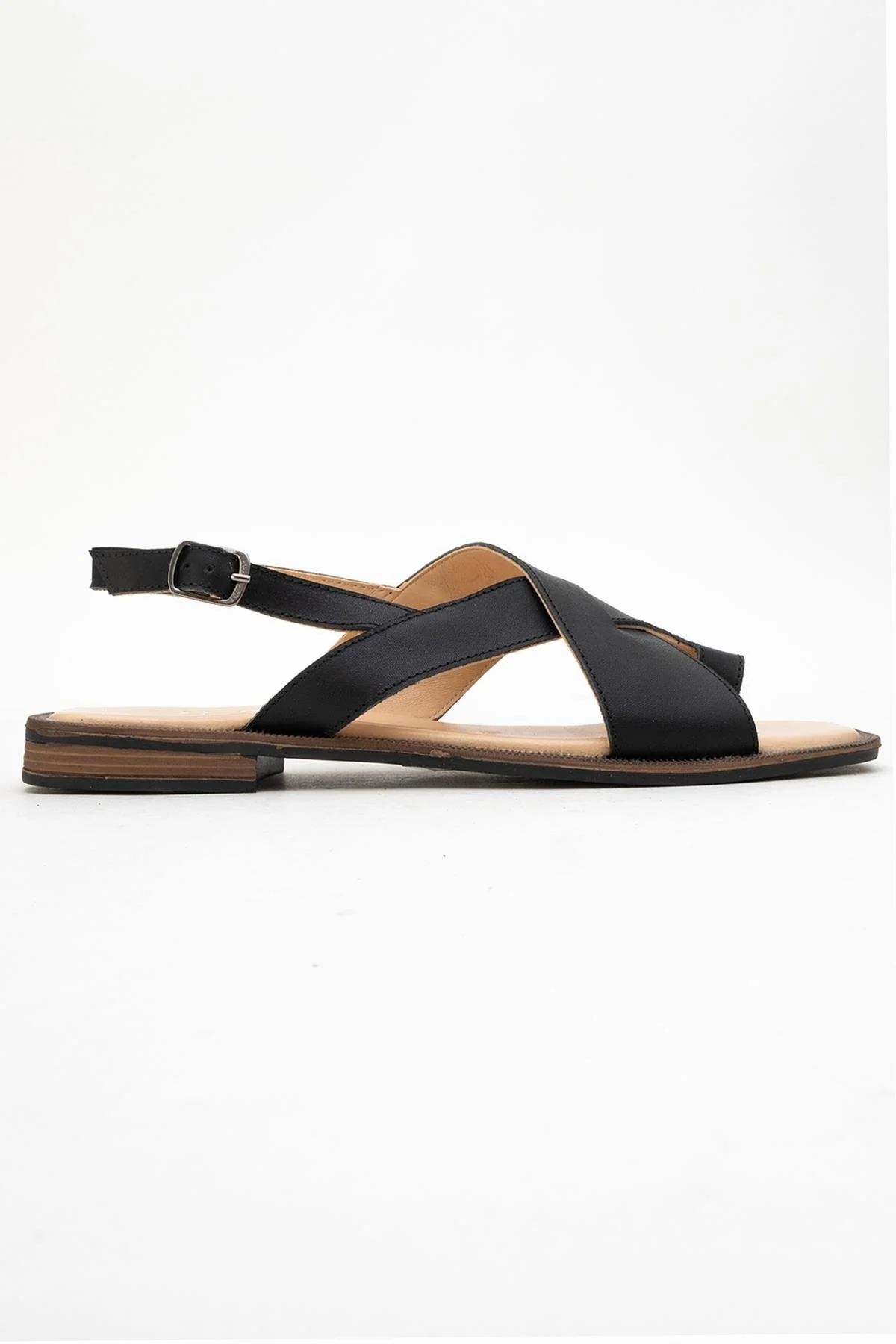Louna - Black Leather Thong Sandals (Women) - Image 6