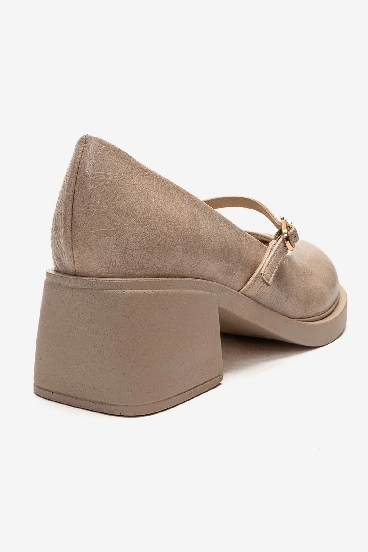 LUANDA - Beige Genuine Leather Block Heel Mary Jane (Women) - Image 5
