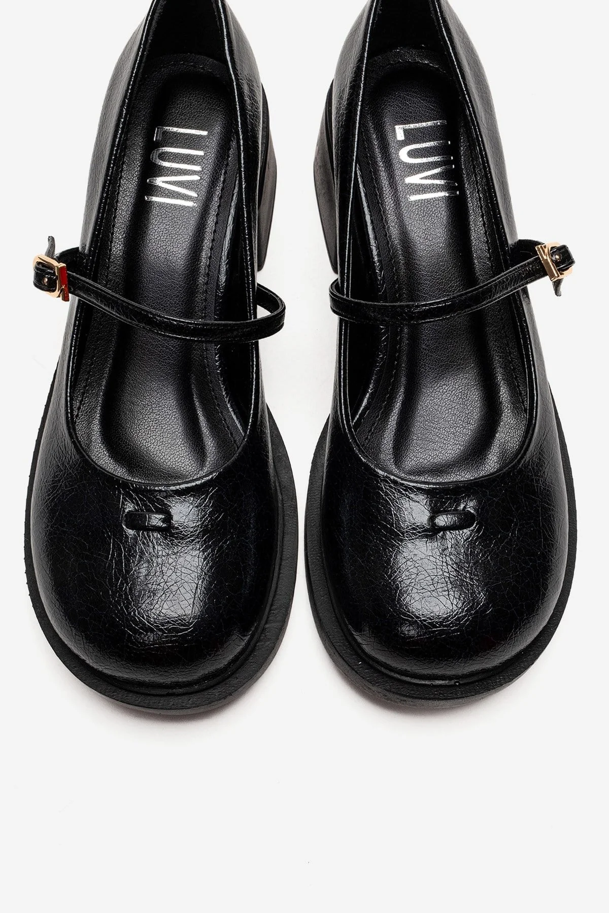 LUANDA - Black Genuine Leather Block Heel Mary Jane (Women) - Image 2