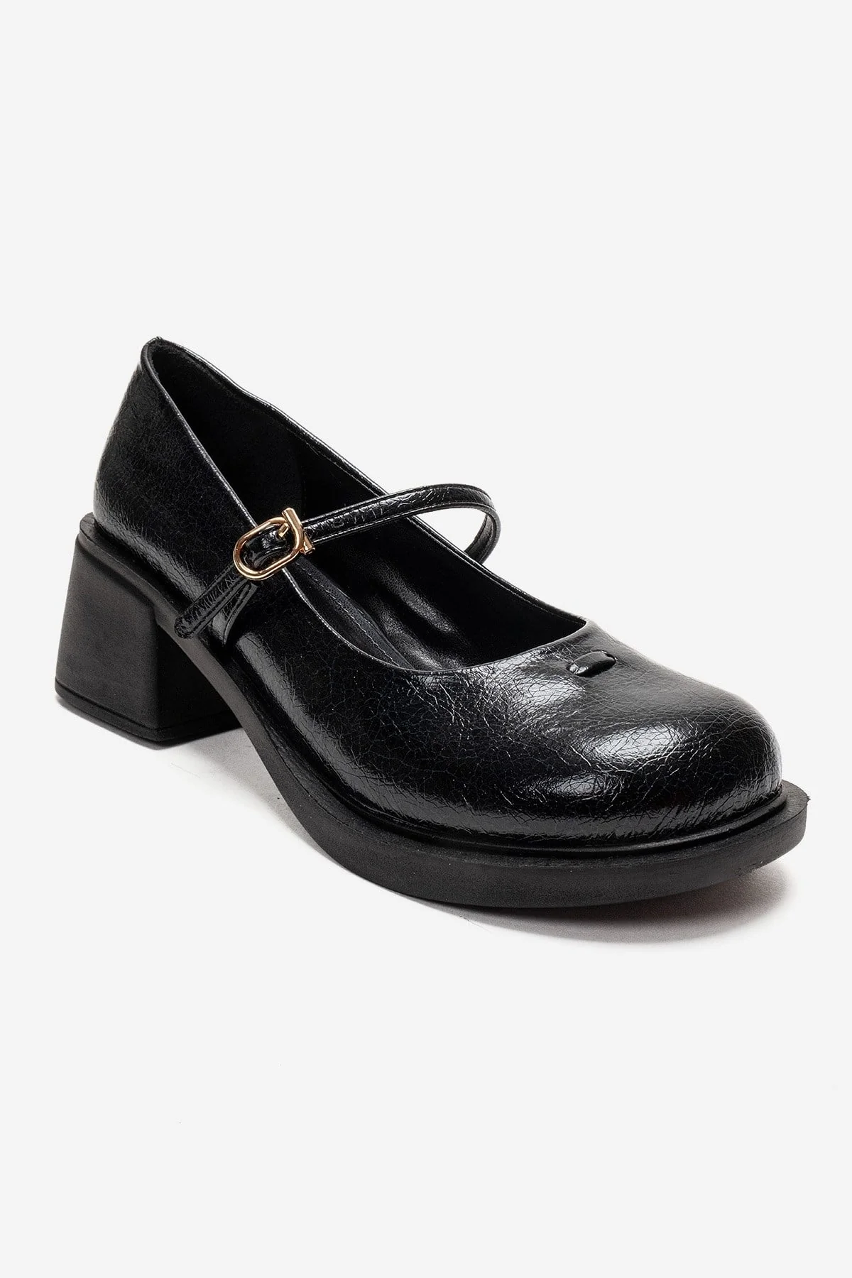 LUANDA - Black Genuine Leather Block Heel Mary Jane (Women) - Image 3