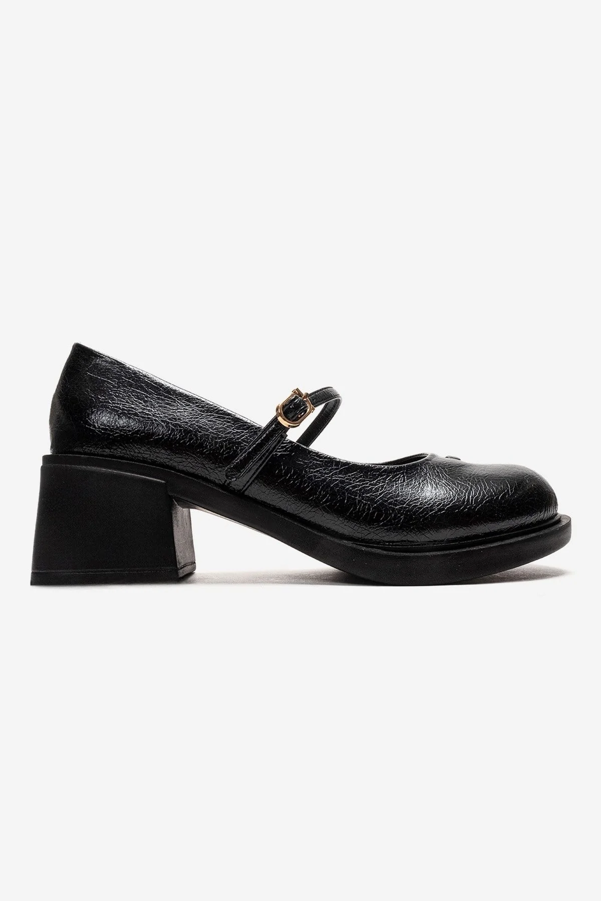 LUANDA - Black Genuine Leather Block Heel Mary Jane (Women) - Image 4