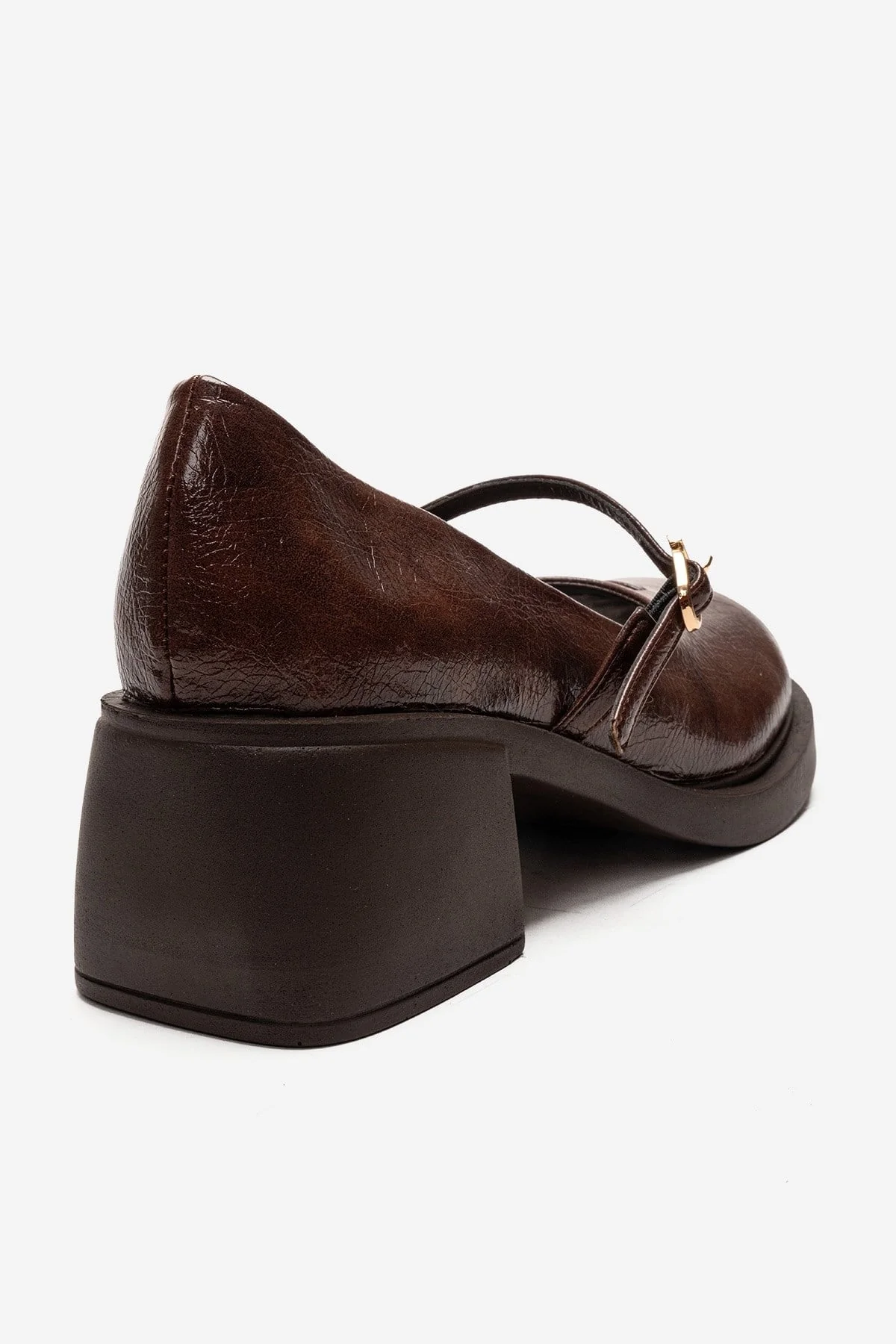 LUANDA - Cognac Genuine Leather Block Heel Mary Jane (Women) - Image 5